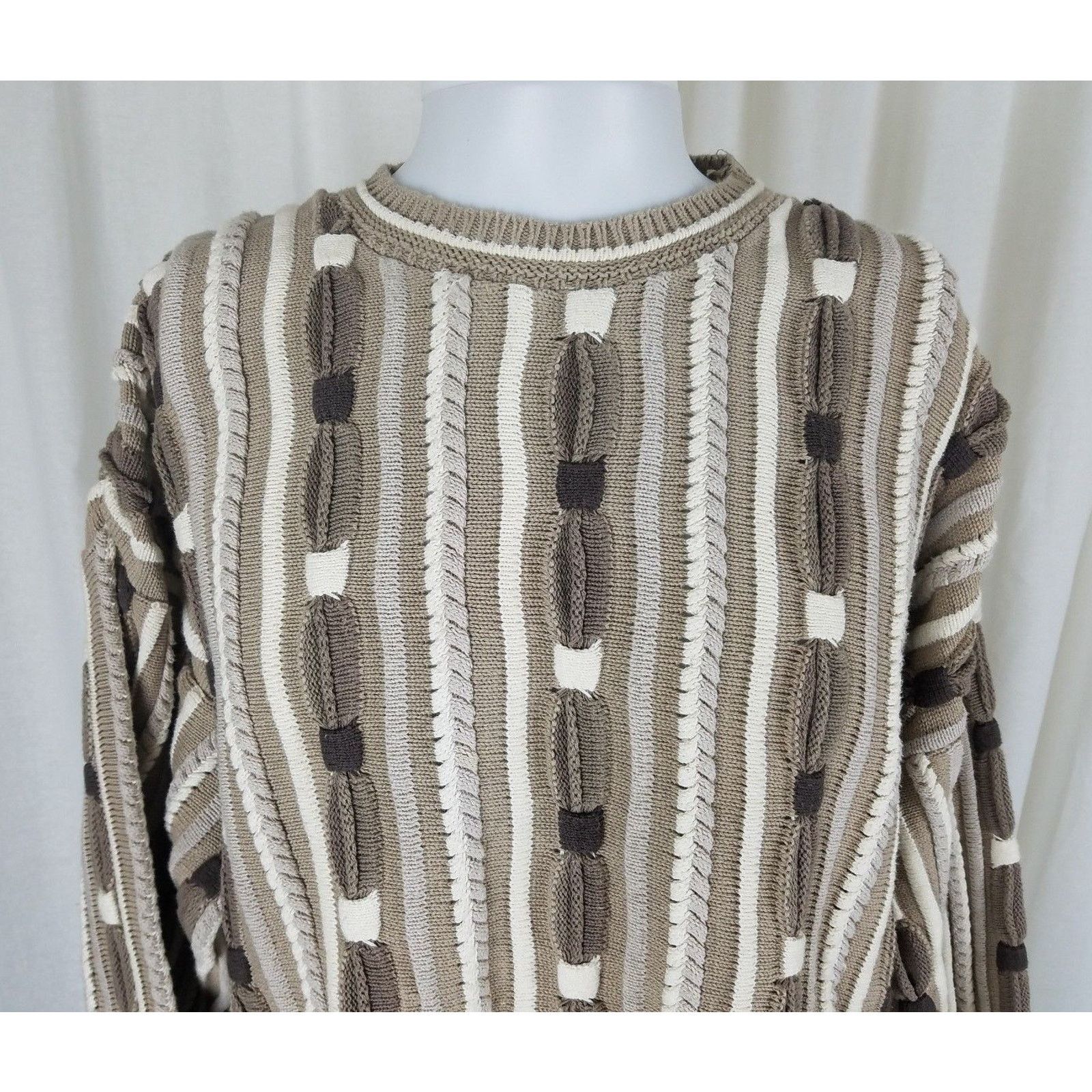 Vintage Vtg 90s Megalos 2X Knit Sweater Crazy Pattern Hip Hop Biggie Size US XXL / EU 58 / 5 - 2 Thumbnail