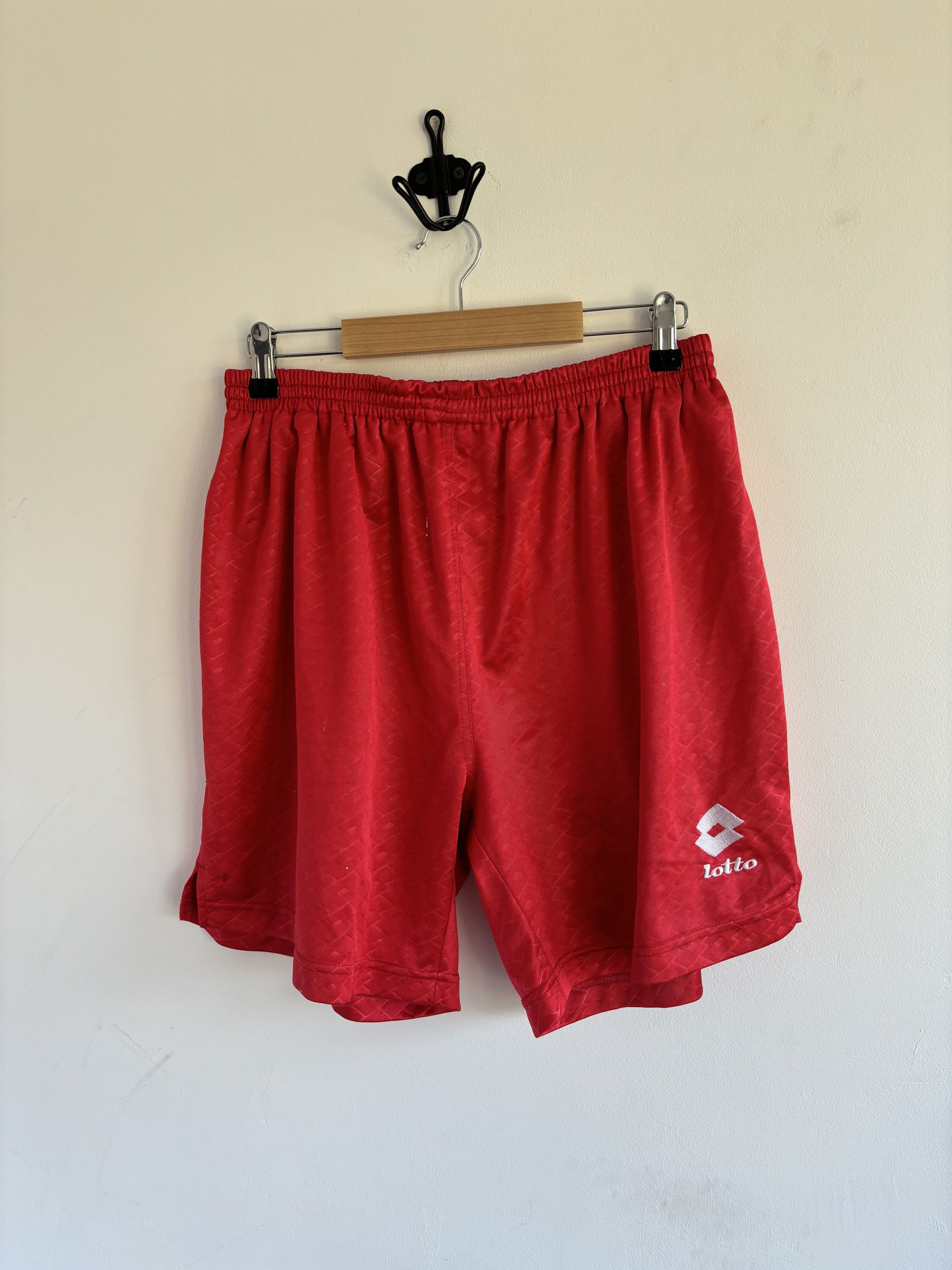 Lotto Sport × Vintage Vintage Red Lotto Monogram Shorts Size US 36 / EU 52 - 1 Thumbnail