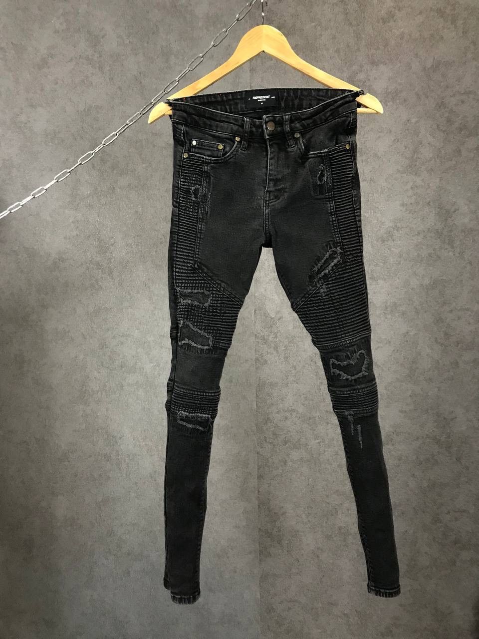 Represent Clo. Represent distressed biker jeans Size US 27 - 1 Thumbnail