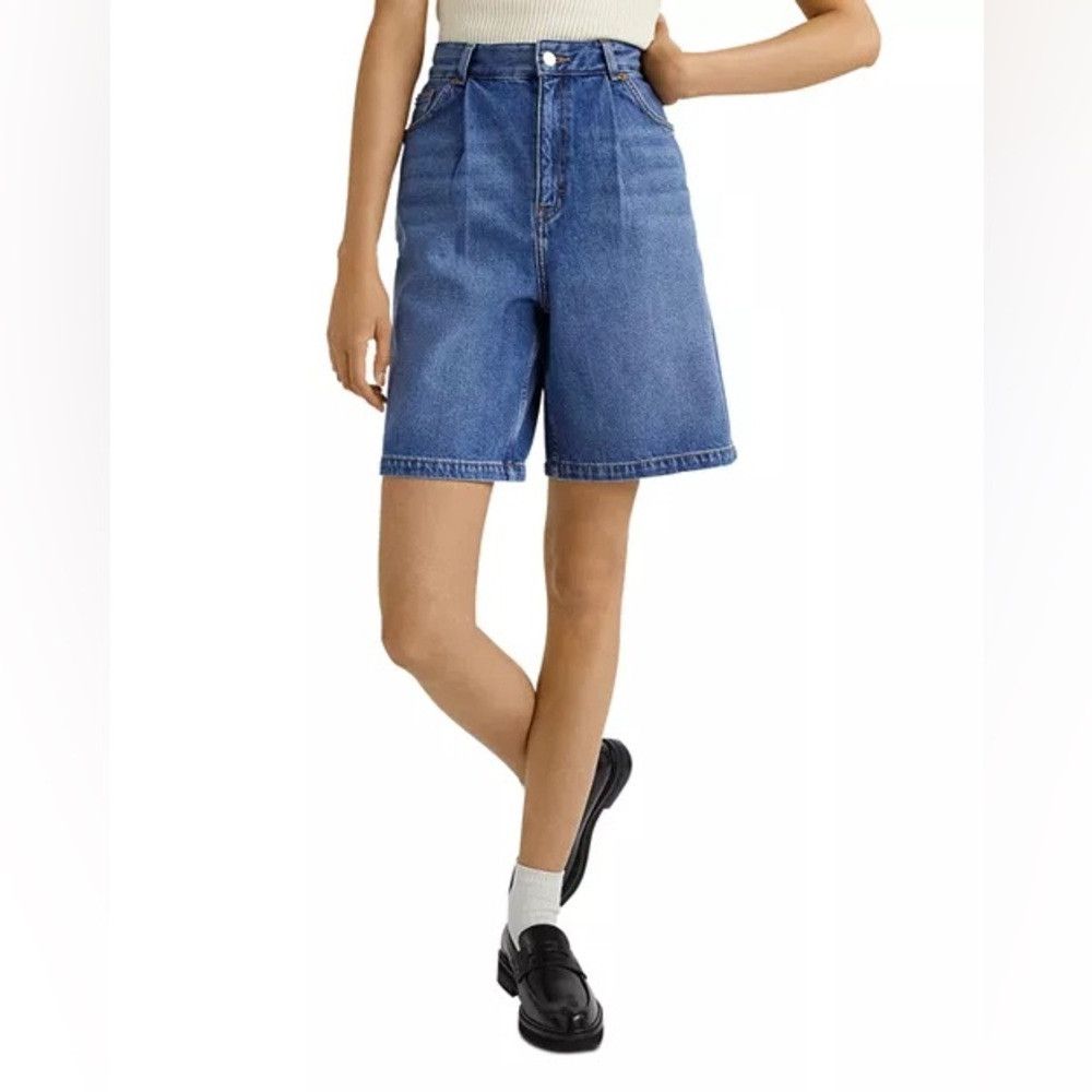 The Kooples The Kooples High Rise Pleated Denim Shorts Blue Size 2 Medi Size 28" / US 6 / IT 42 - 1 Thumbnail