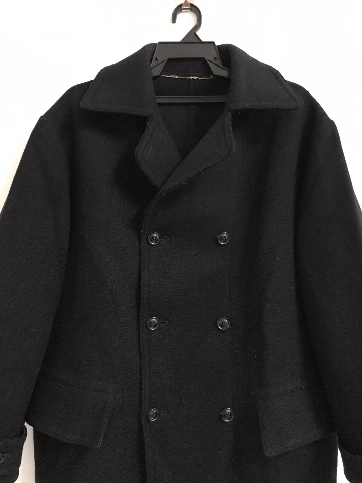 Yohji Yamamoto Yohji Yamamoto Black Wool Double Breasted Long Coat Size US L / EU 52-54 / 3 - 5 Thumbnail