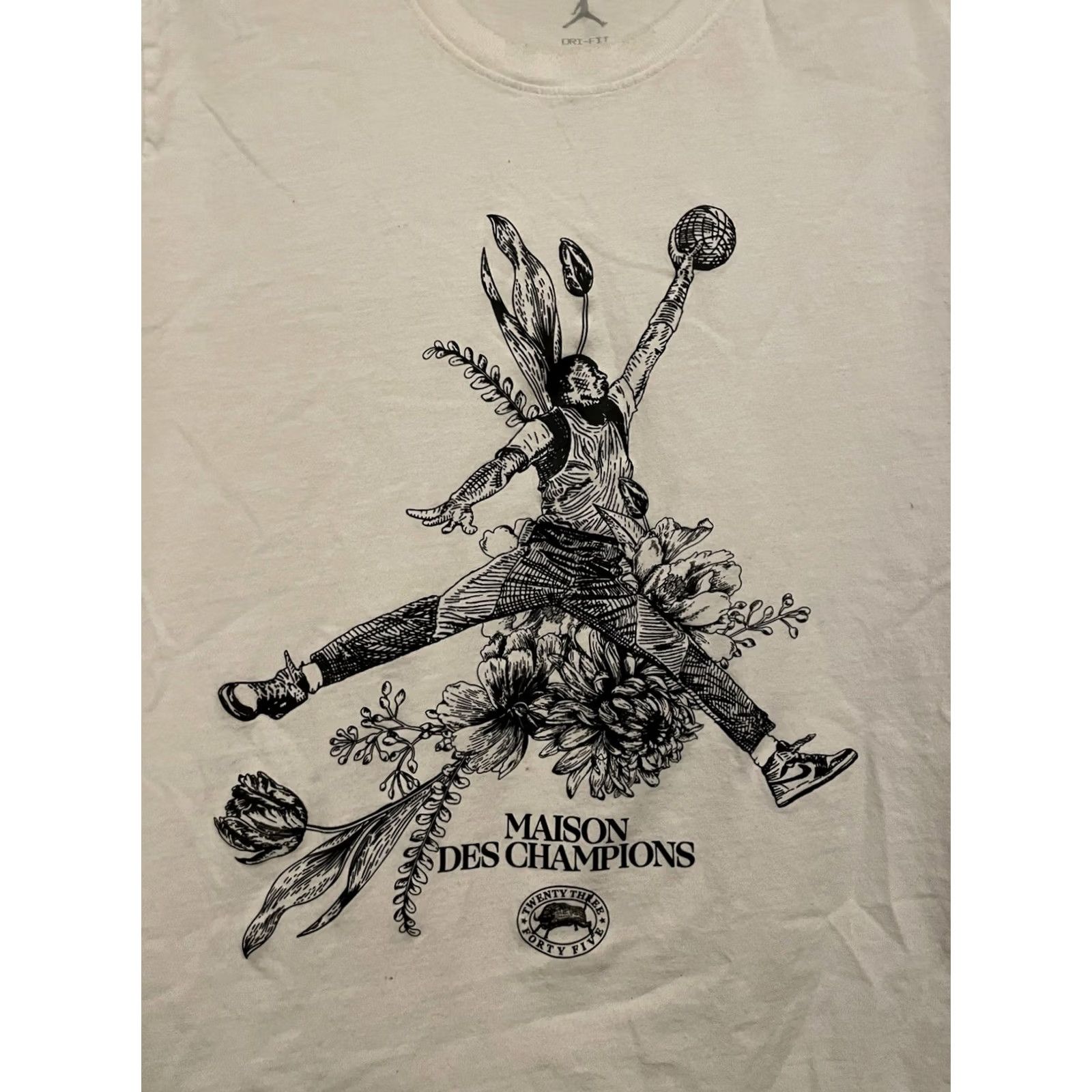 Nike Nike Jordan Jumpman Dri-Fit T-Shirt Men XL White Short Sleeve Cotton Activewear Size US XL / EU 56 / 4 - 2 Thumbnail