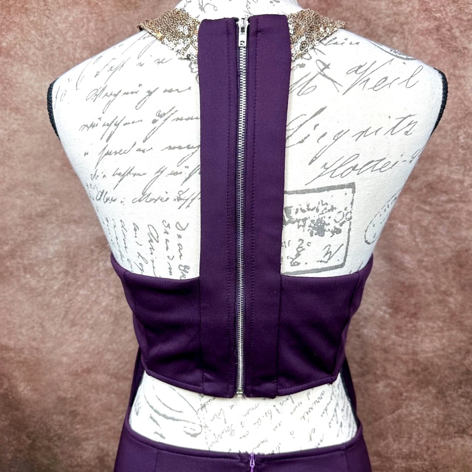 Other Tobi Cut Out Back Mini Cocktail Dress Purple Gold - size M Size M / US 6-8 / IT 42-44 - 14 Thumbnail