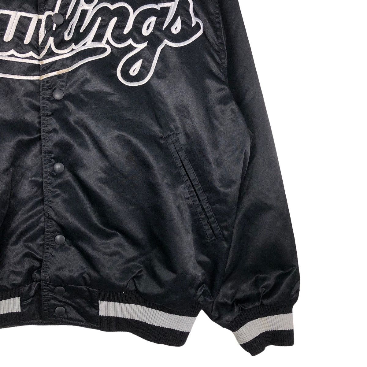 Japanese Brand 🔥Vintage Satin Bomber Jacket Rawlings Spell Out Big Logo Size US L / EU 52-54 / 3 - 5 Thumbnail