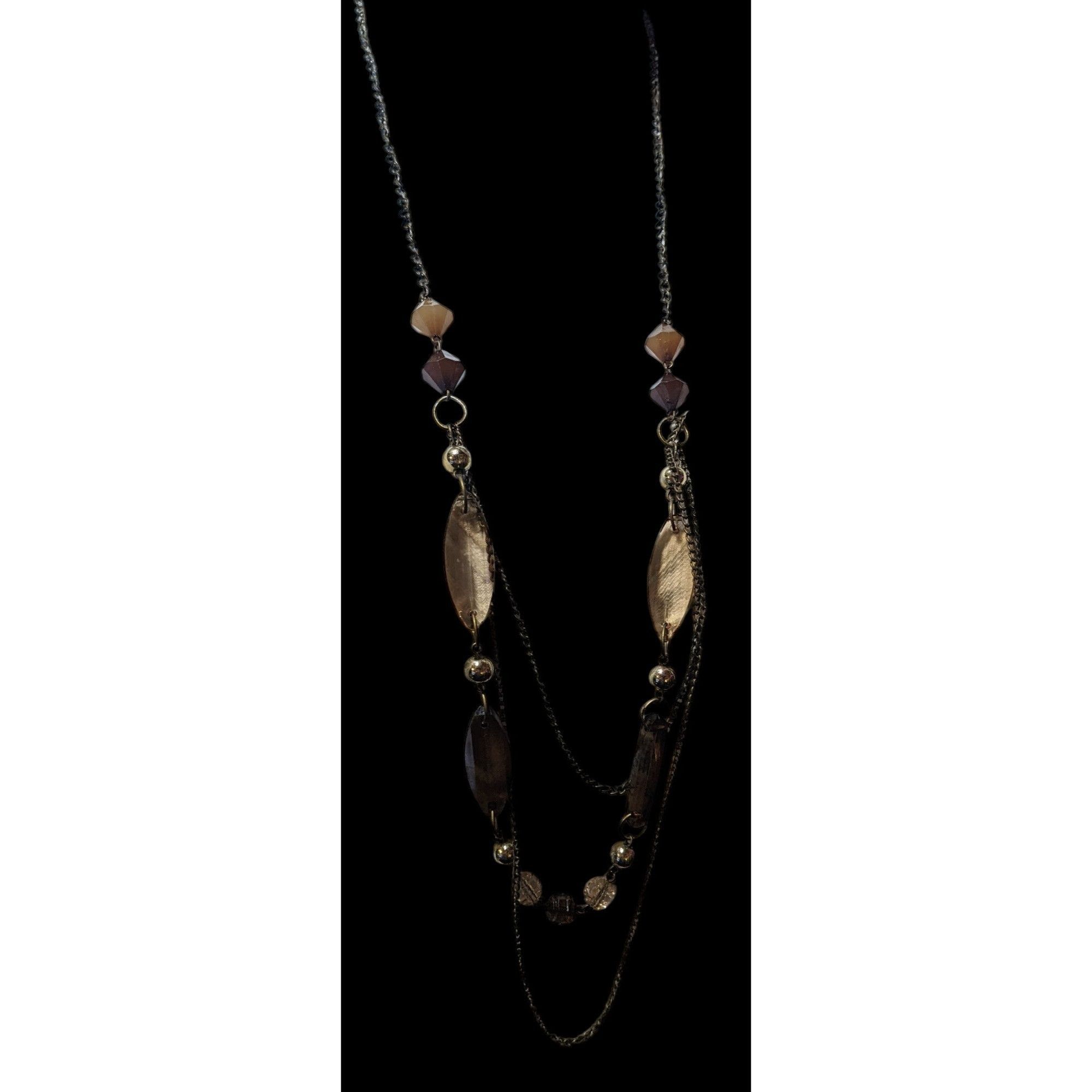 Other Retro Earth Tone Multilayer Gemmed Chain Necklace Size ONE SIZE - 5 Thumbnail