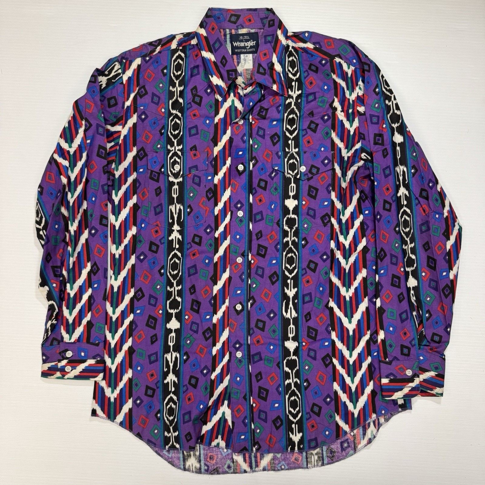 Wrangler VTG Wrangler Brushpopper Western Shirt 16 16.5 Aztec Navajo Size US L / EU 52-54 / 3 - 1 Thumbnail