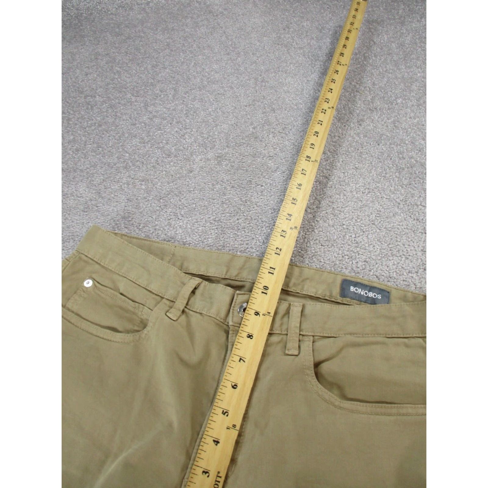 Bonobos Bonobos Mens Chinos 32 Beige Slim Fit Knit Cotton Flat Front 30 Inseam Pants 32x30 Regular Men's Pants Size US 32 / EU 48 - 6 Thumbnail