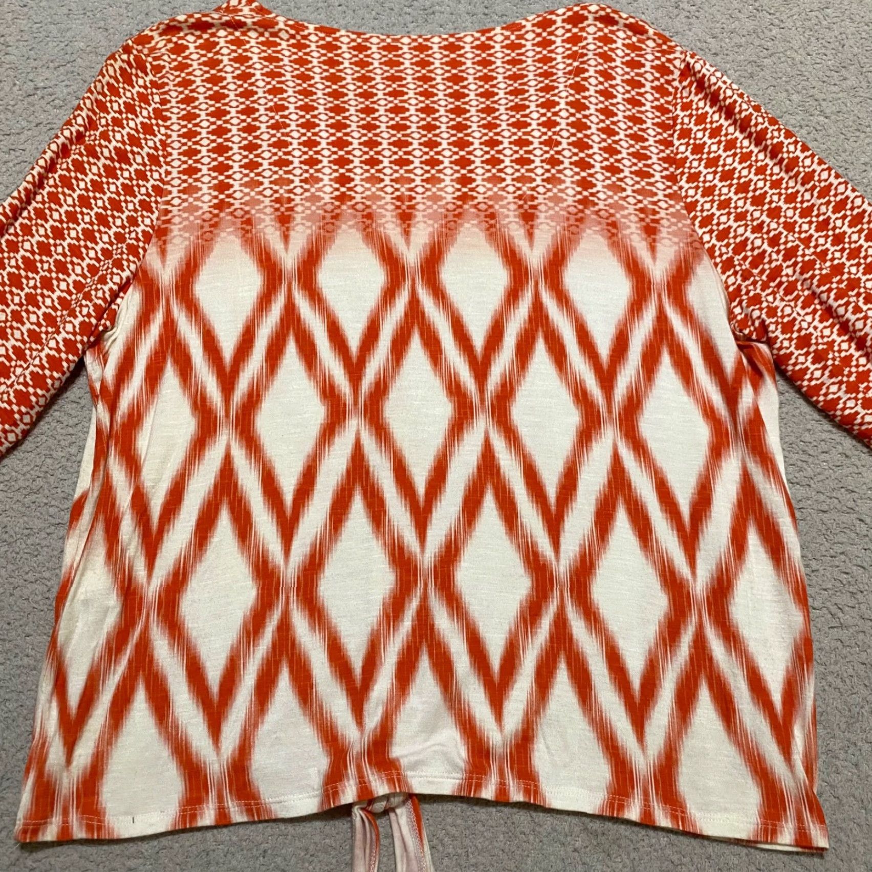 Vintage Chico's Womens Shirt Orange Geometric Round Neck 3/4 Sleeve Pullover L Casual Size L / US 10 / IT 46 - 2 Thumbnail