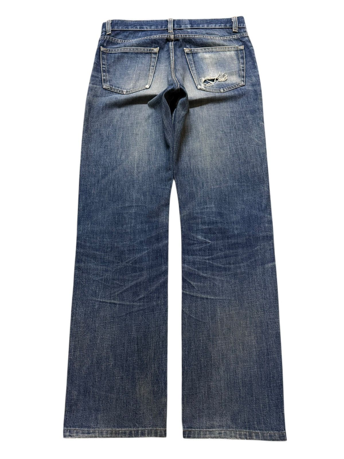 Helmut Lang Vintage Italy 90s Helmut Lang Blue Faded Whisker Straight Size US 31 - 2 Thumbnail