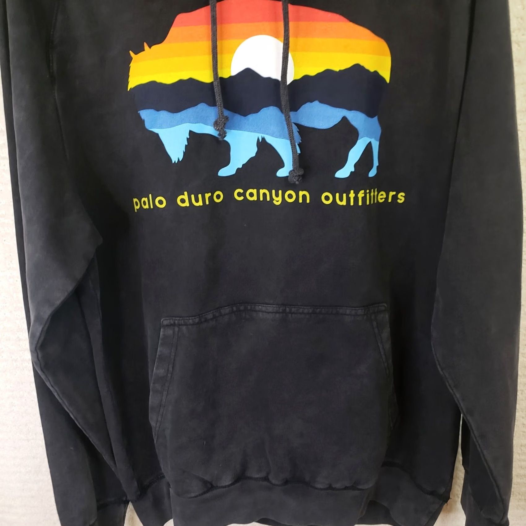 Vintage L7 Lane Seven Black Hoodie Sweatshirt Mens L Fleece Buffalo Sunset Logo Jersey Pullover Hooded Pockets All Seasons 90s Art Classic Size US L / EU 52-54 / 3 - 3 Thumbnail