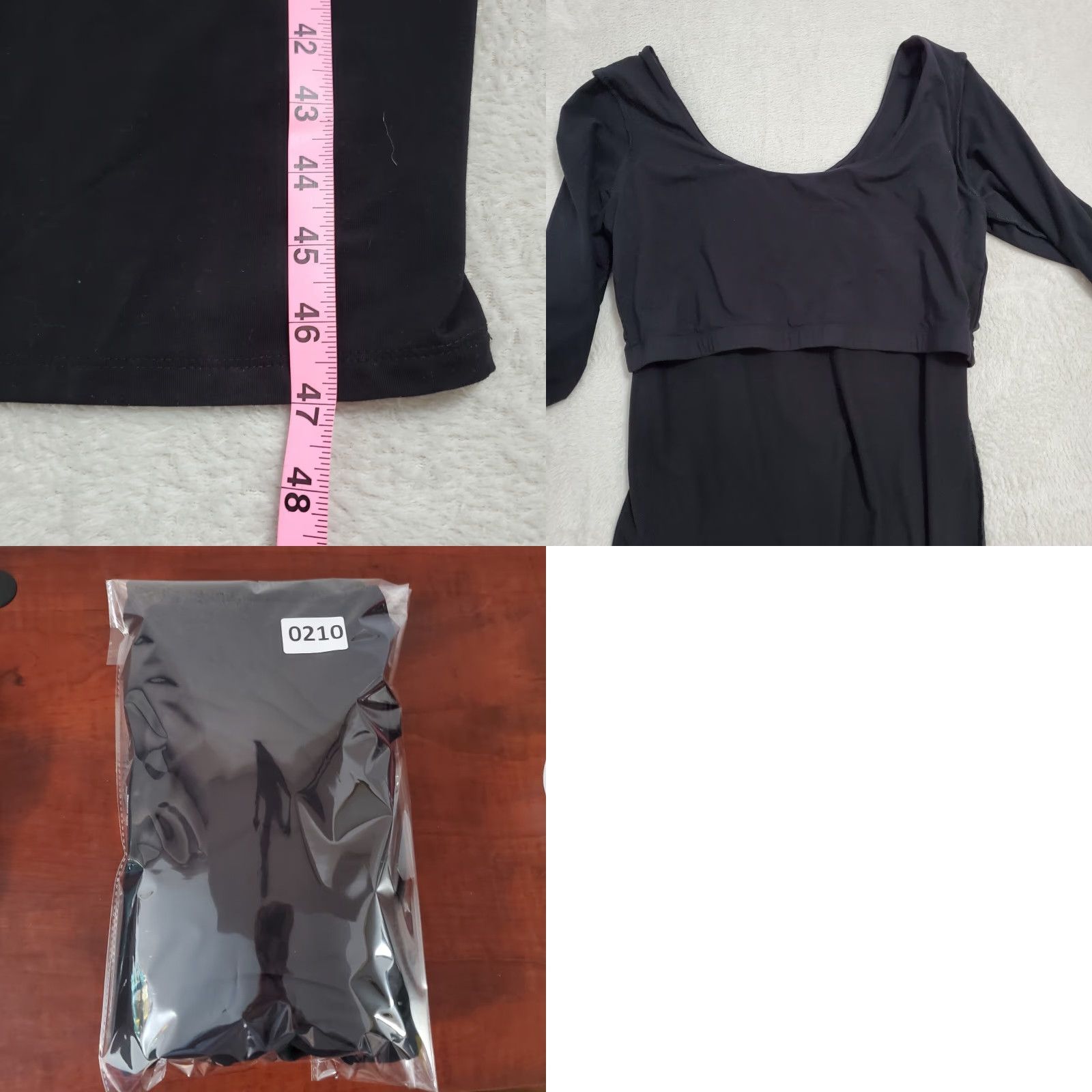 Vintage VINTAGE Hatch Maternity Midi Dress Bodycon Black Long Sleeve Built in Bra Stretch L Size L / US 10 / IT 46 - 8 Thumbnail