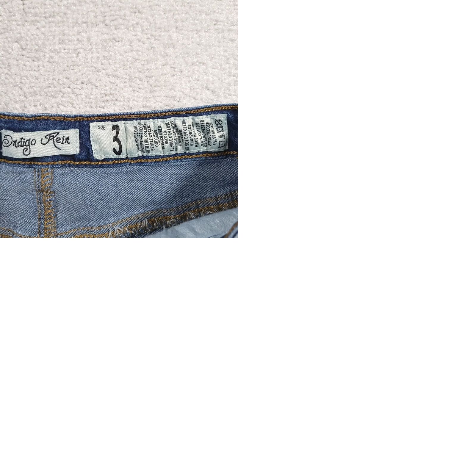 Denime Indigo Rein Denim Skirt Women's 3 Distressed Medium Stretch Mini Short 26" W Size 26" / US 2 / IT 38 - 9 Thumbnail
