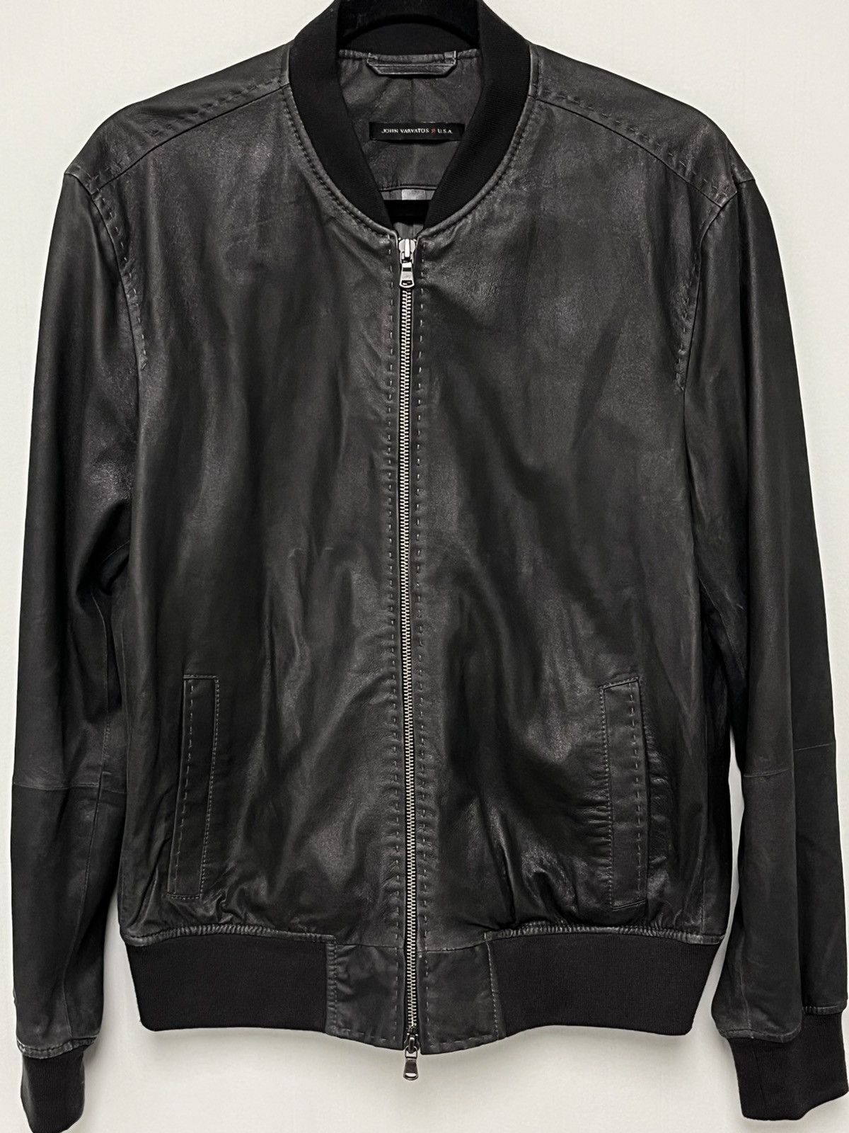 John Varvatos Goat Suede Bomber Jacket. Size medium Size US M / EU 48-50 / 2 - 5 Thumbnail