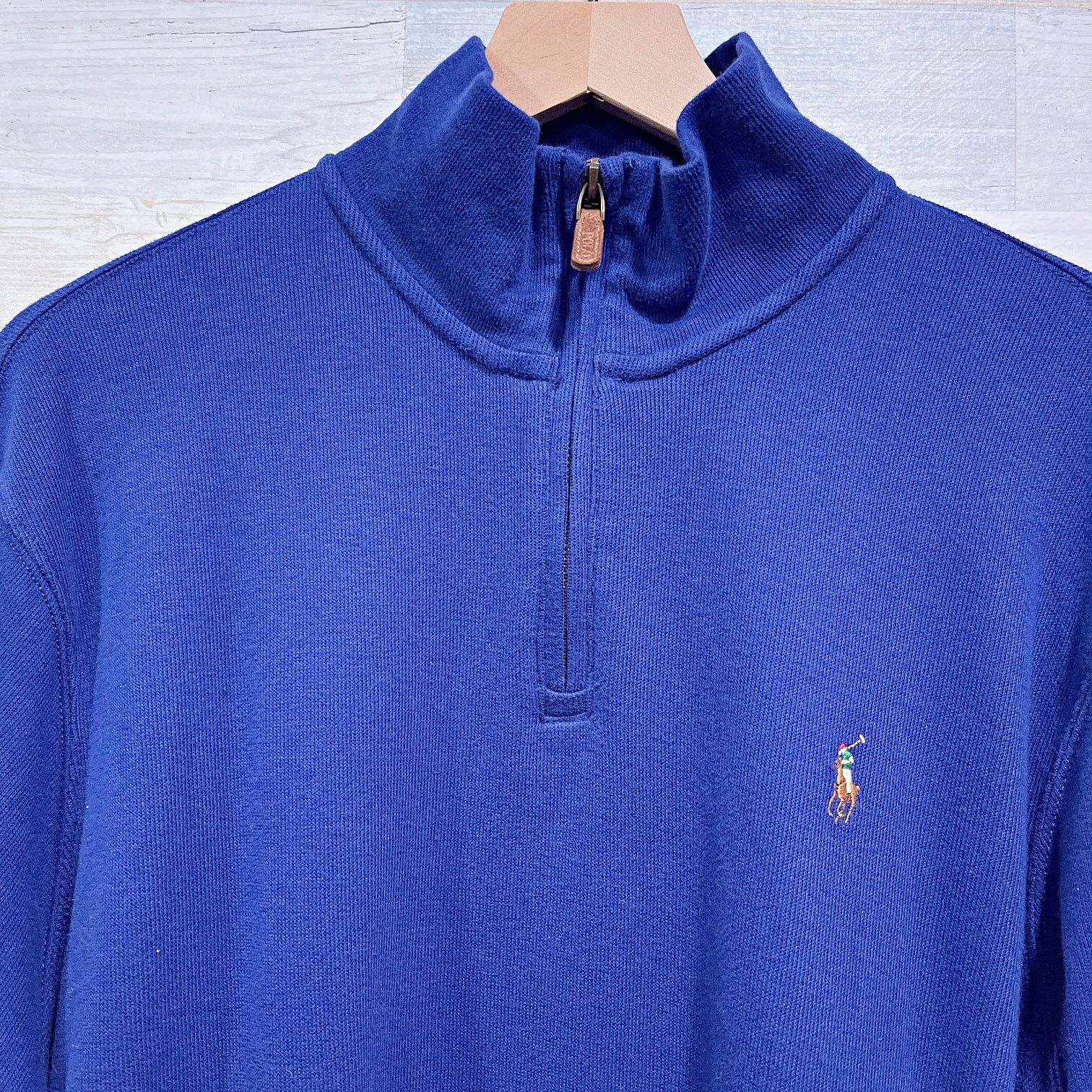 Polo Ralph Lauren POLO Ralph Lauren Estate Rib Zip Sweater Blue Cotton Mens L Size US L / EU 52-54 / 3 - 2 Thumbnail