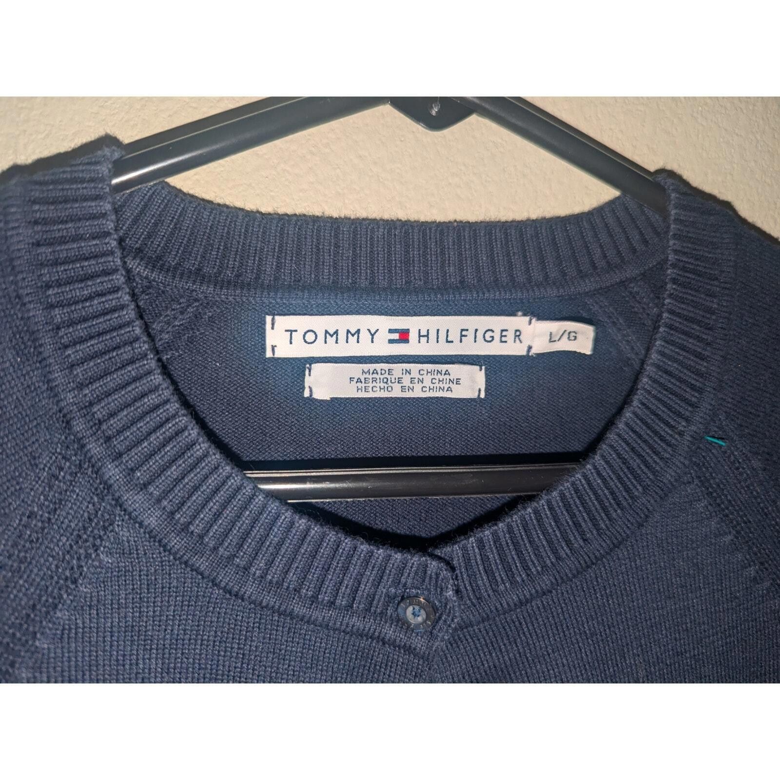 Tommy Hilfiger Vintage Y2K Women's Tommy Hilfiger Cardigan Navy Blue Large Size L / US 10 / IT 46 - 4 Thumbnail
