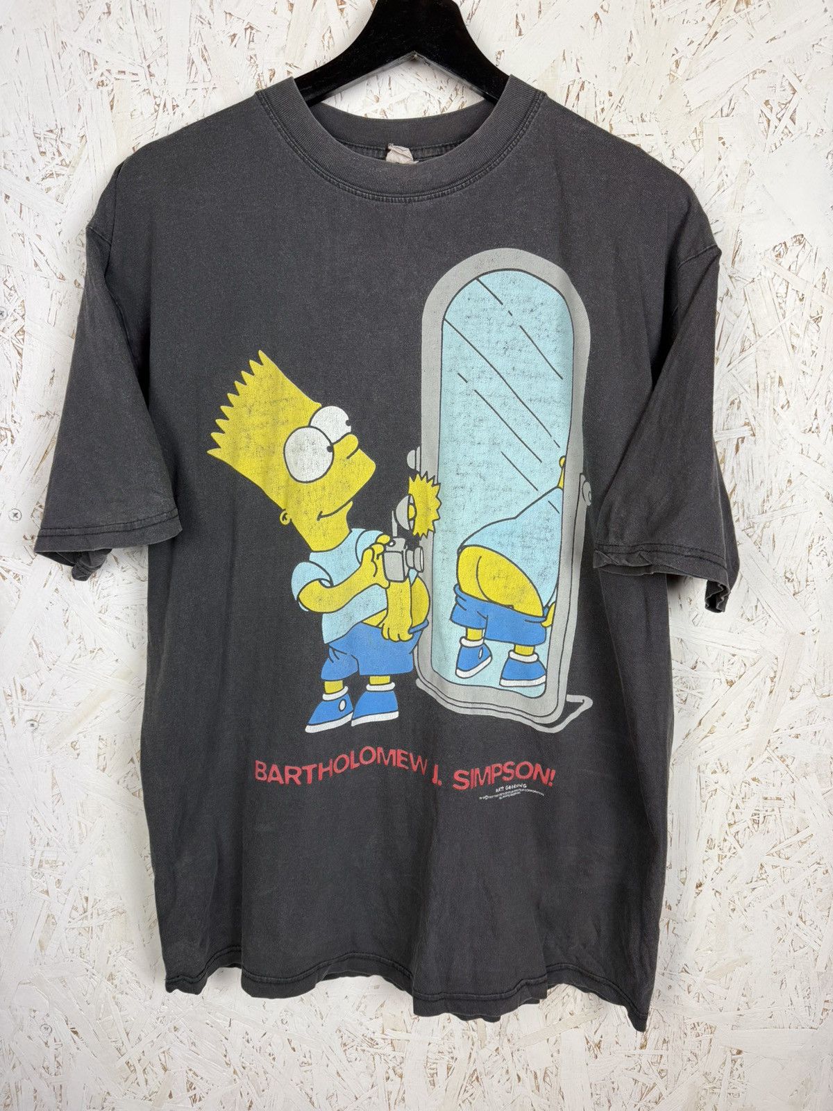 90s The Simpsons Bart 1997 Vintage Mirror Photo T-Shirt L