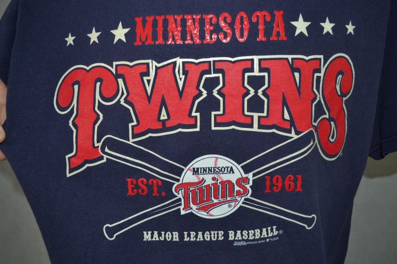 MLB × Twins × Vintage Vintage 2005 Stitches Minnesota Twins MLB tee t-shirt Size US L / EU 52-54 / 3 - 6 Thumbnail