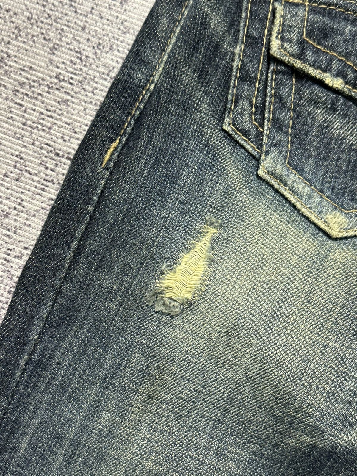 GOSTAR DE FUGA 2000s Flare Fuga Black Stone Washed Denim Jeans Size US 36 / EU 52 - 10 Thumbnail