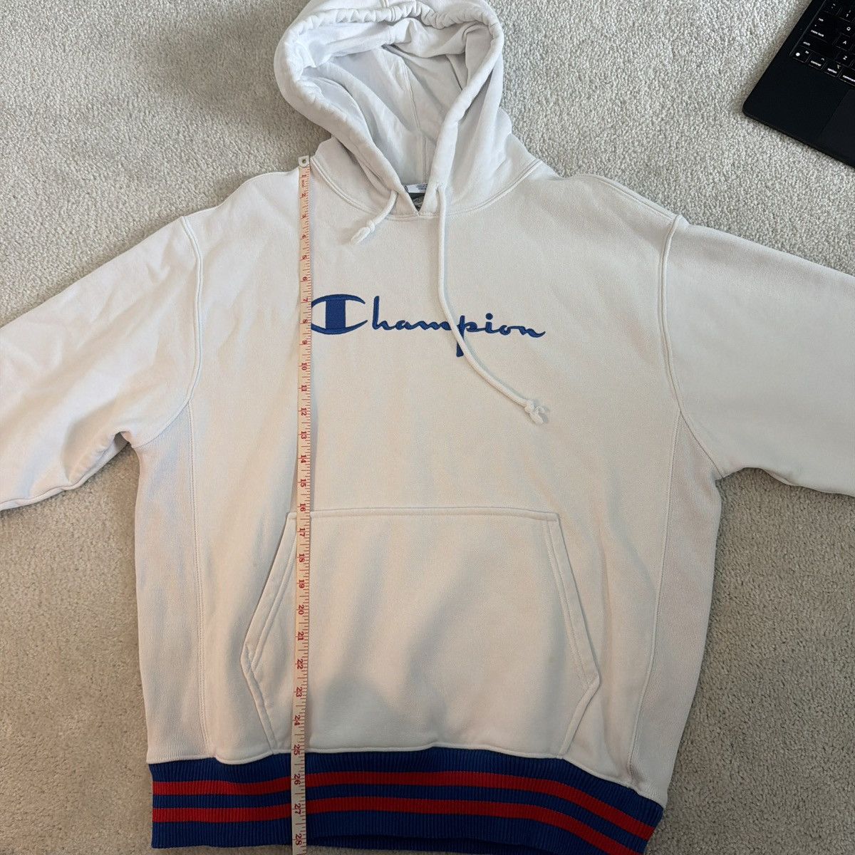 Champion White Champion Hoodie with blue accents Size US L / EU 52-54 / 3 - 2 Thumbnail