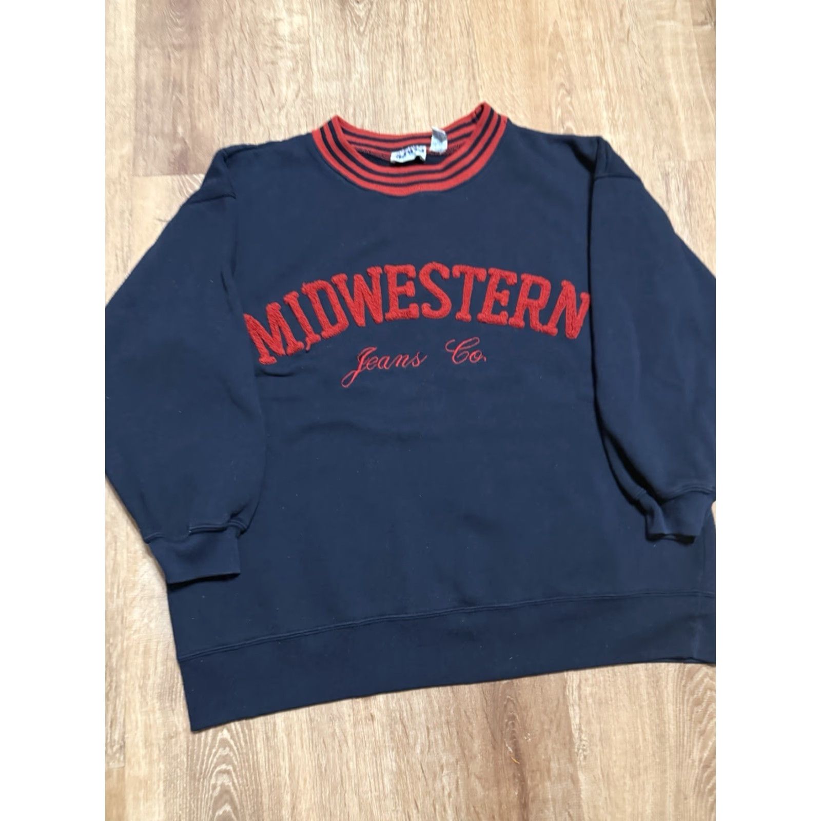 CO VINTAGE Midwestern Jeans Co Sweatshirt Crewneck Mens Medium Black 90s Pullover Sweatshirt Mens, 90s Vintage, Black, M Size US M / EU 48-50 / 2 - 4 Thumbnail