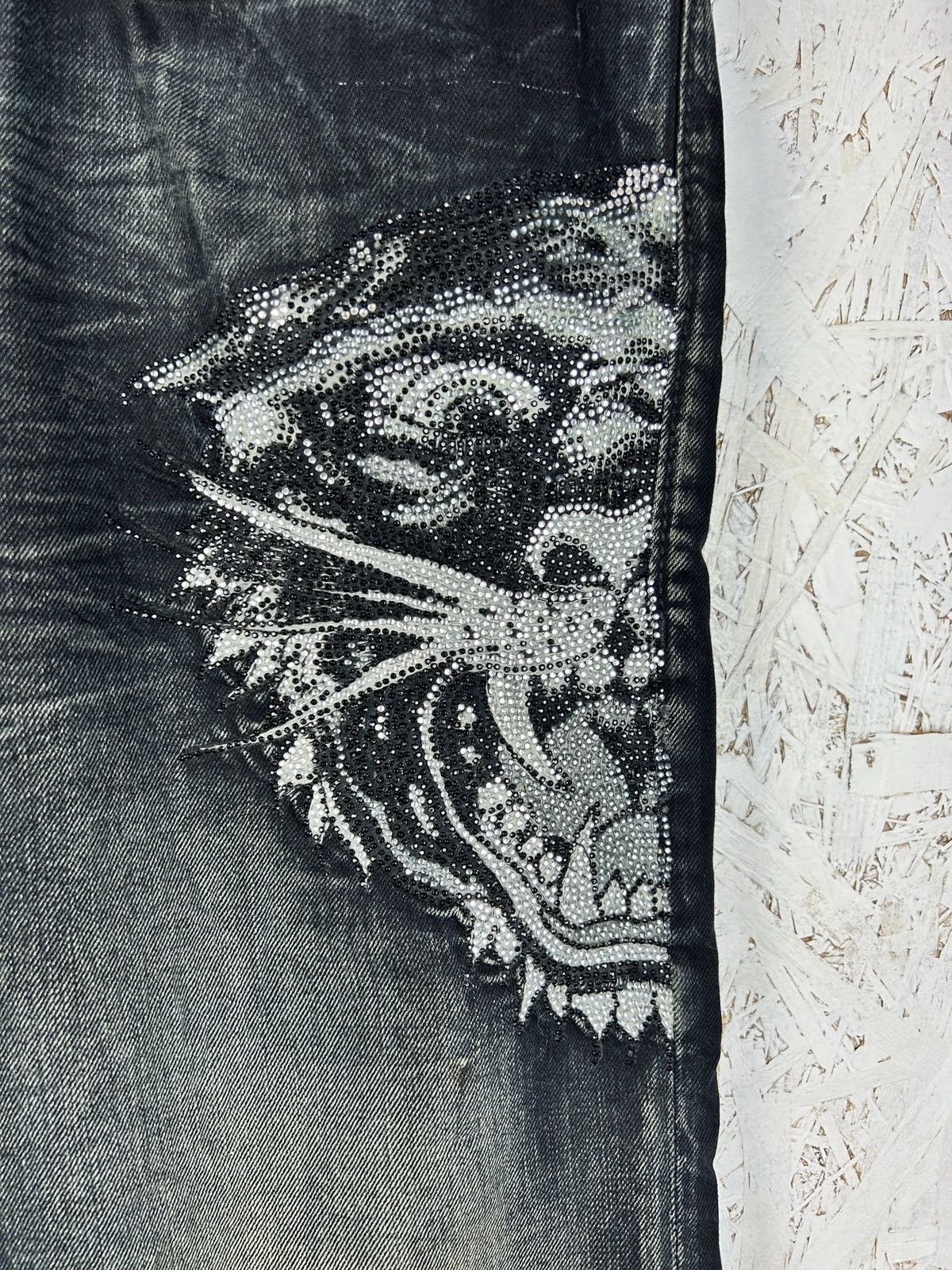 Christian Audigier Vintage Ed Hardy By Audigier Rhinestone Tiger Jeans 38 Size US 38 / EU 54 - 2 Thumbnail