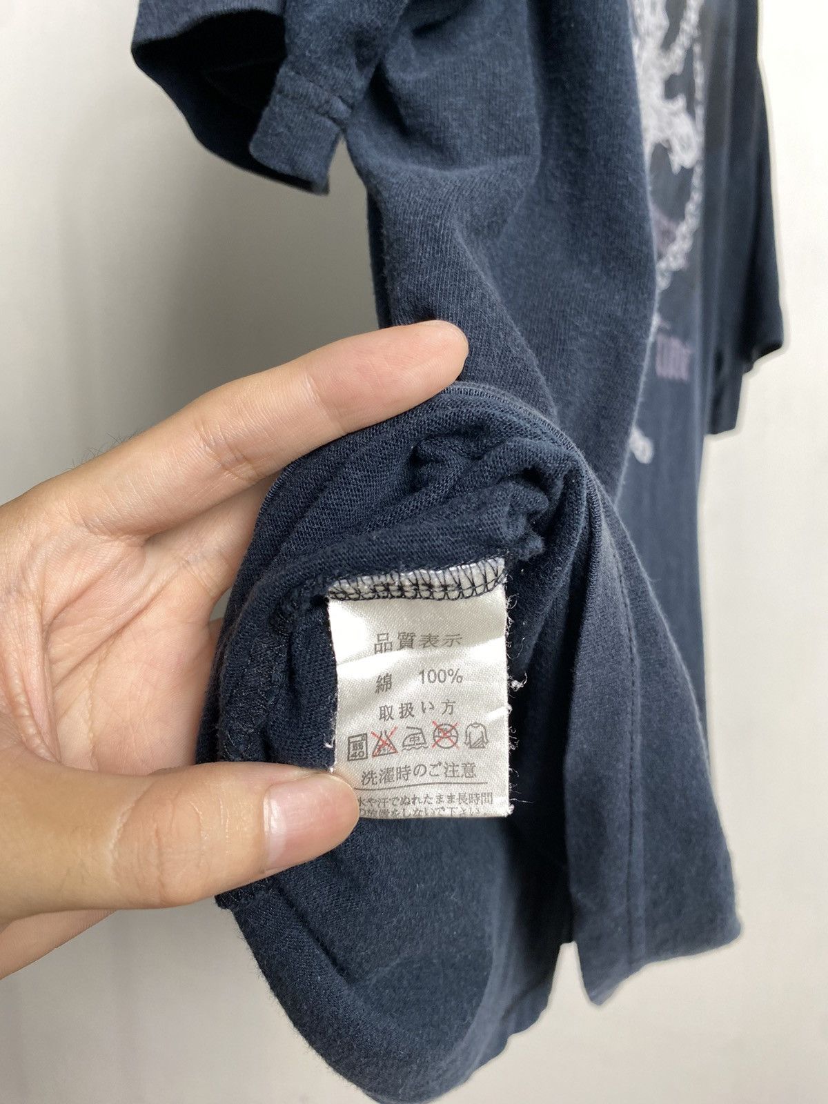 If Six Was Nine × Japanese Brand × Le Grande Bleu (L.G.B.) Breakers Poem Big Cross Gothic Faded Tshirt Size US L / EU 52-54 / 3 - 9 Thumbnail