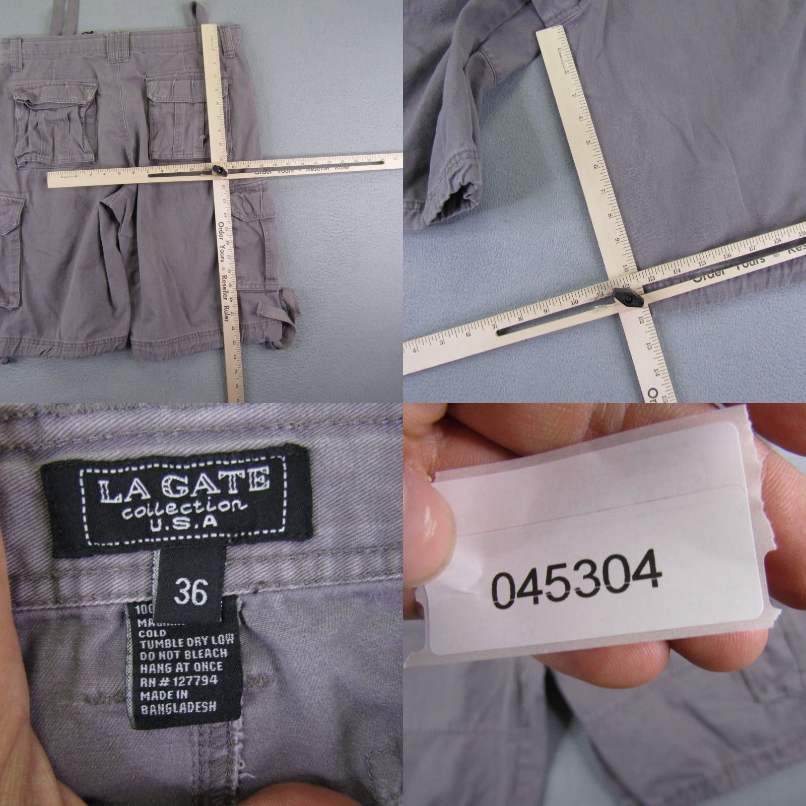 Vintage LA Gate Cargo Shorts Mens 36 Gray Baggy Outdoor Streetwear Y2K Size US 36 / EU 52 - 8 Thumbnail