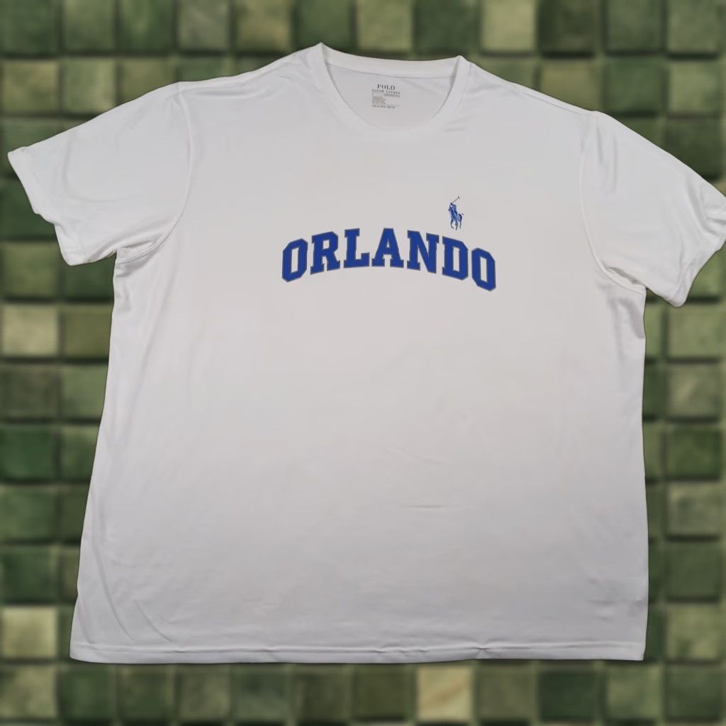 Polo Ralph Lauren Polo Ralph Lauren T Shirt Mens 3XL White Orlando City Logo Performance Crew Neck Short Sleeve Vintage No Size US XXL / EU 58 / 5 - 1 Thumbnail