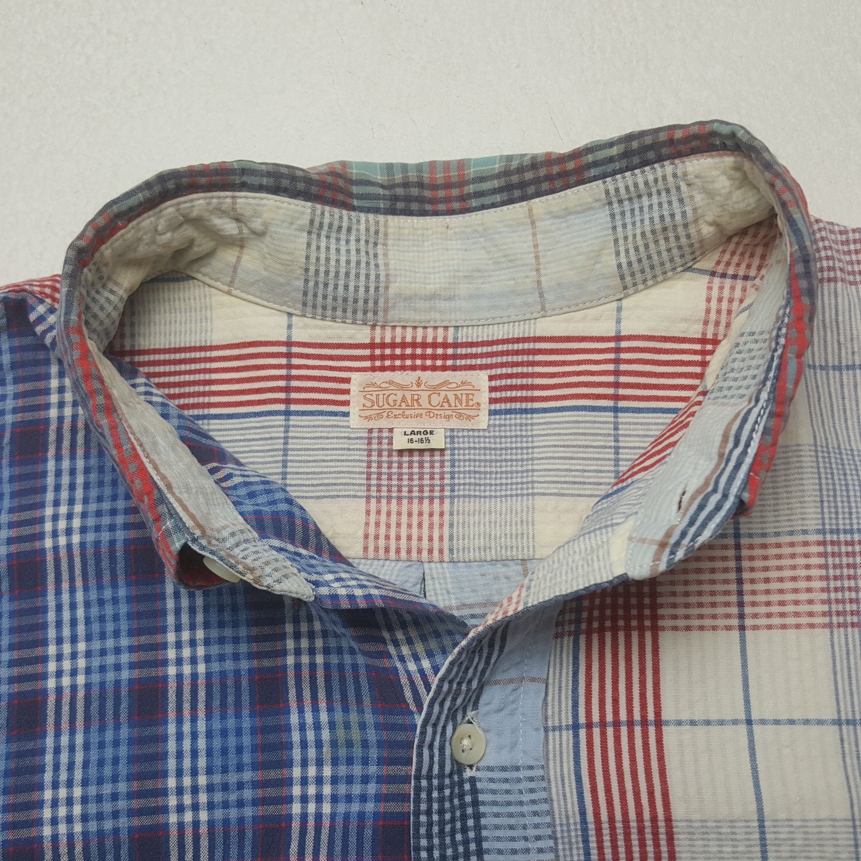 Vintage Sugar Cane Japanese Brand Short Shirt Button Up