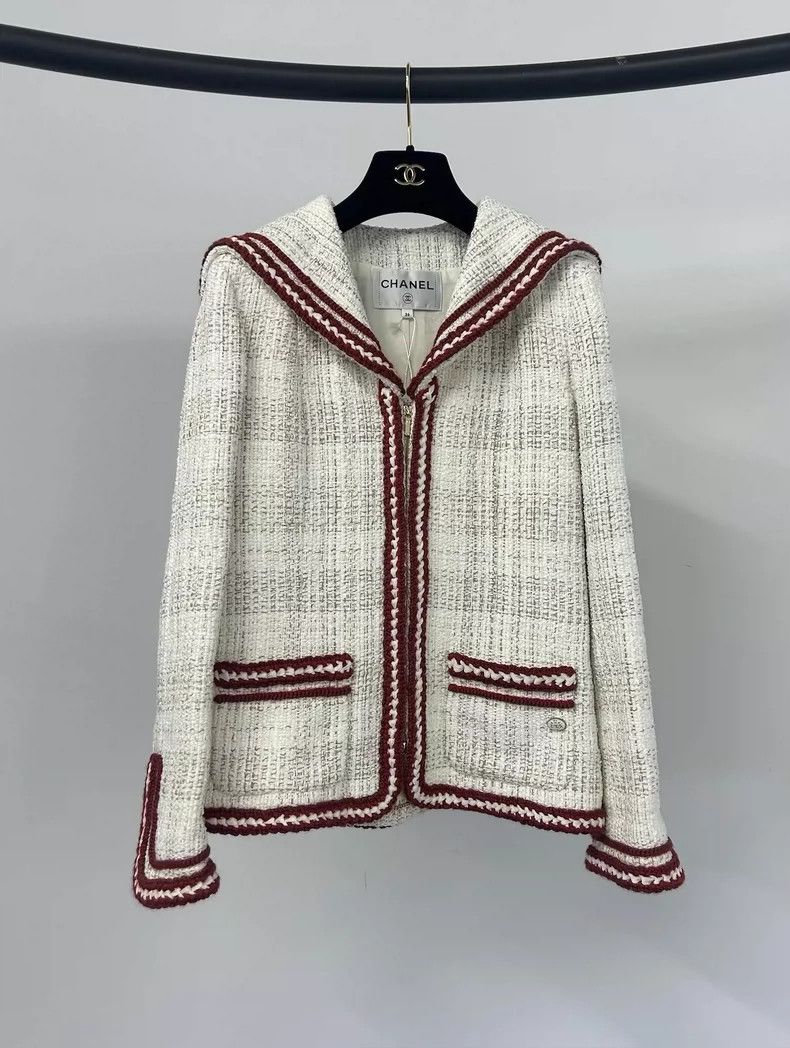 Chanel Chanel Cruise series navy collar red rolled-edged jacket Size XS / US 0-2 / IT 36-38 - 1 Thumbnail