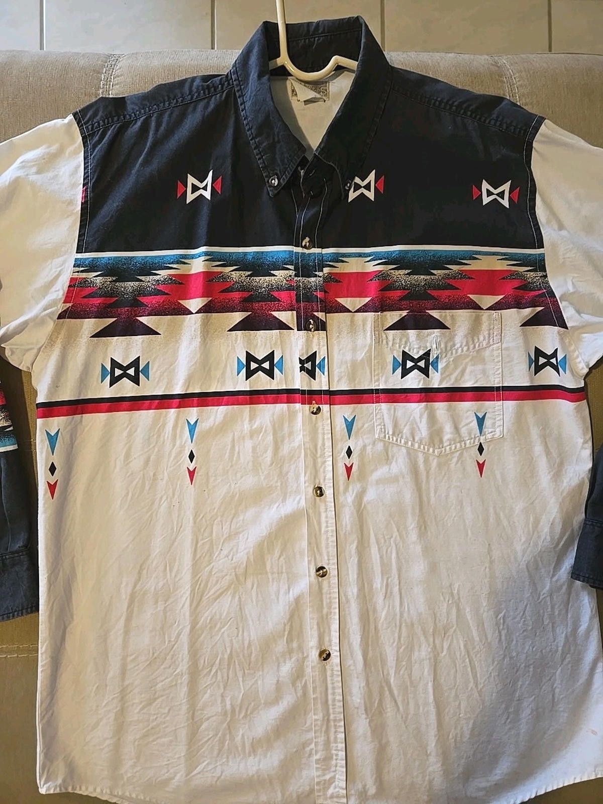 Other Express Rider Vintage Western Shirt Mens Size L Aztec Rodeo Size US L / EU 52-54 / 3 - 3 Thumbnail