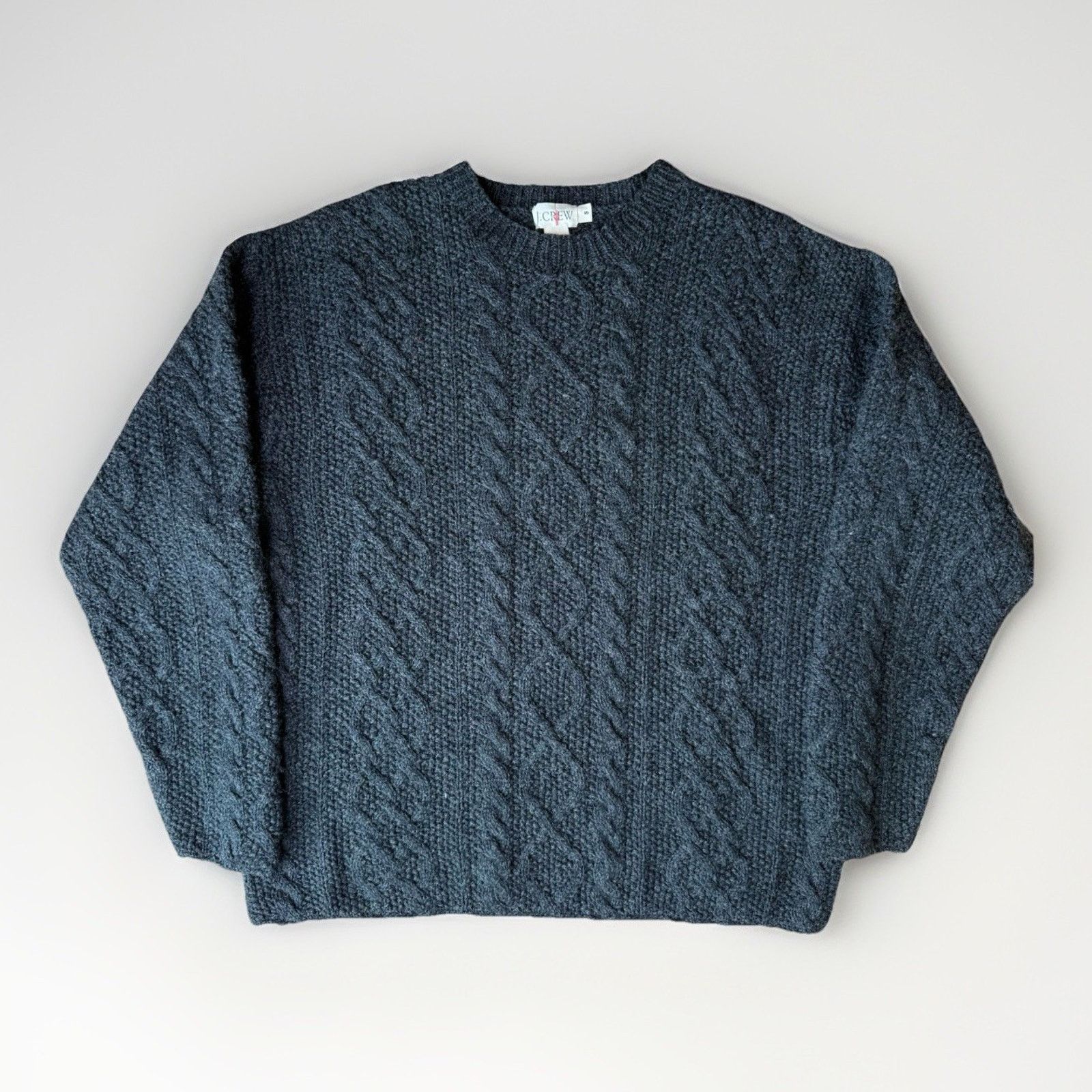 J.Crew Vintage J Crew Cable Knit Sweater S Gray Oarsman Wool Size US S / EU 44-46 / 1 - 1 Thumbnail