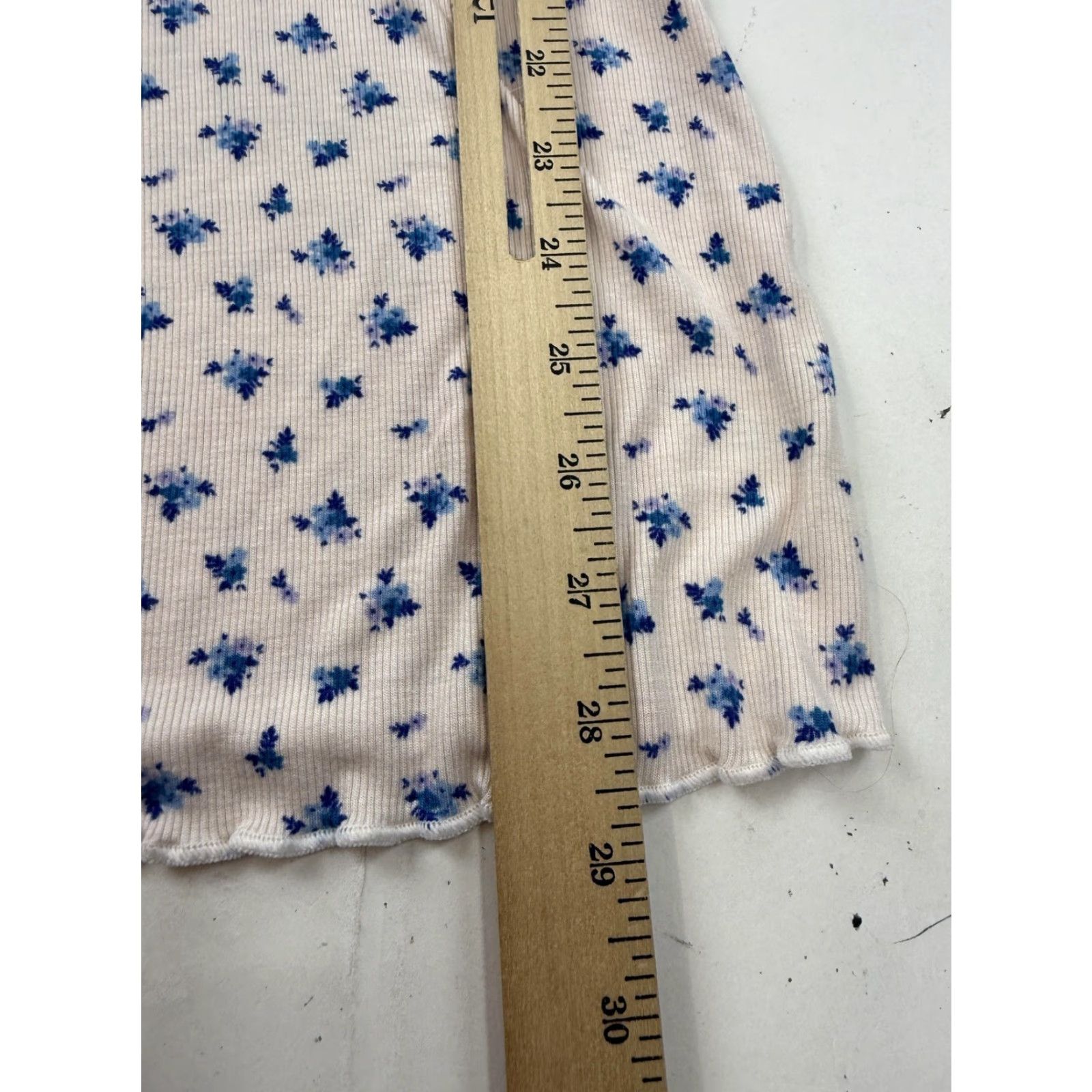 Vintage Out From Under Nightgown Womens Small White Blue Floral Ribbed Chemise Lace Trim Size ONE SIZE - 7 Thumbnail