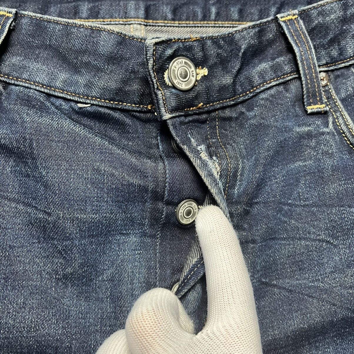 G-Star Vintage G-Star RAW 3301 Low Tapered Distressed Denim Jeans Size US 38 / EU 54 - 7 Thumbnail