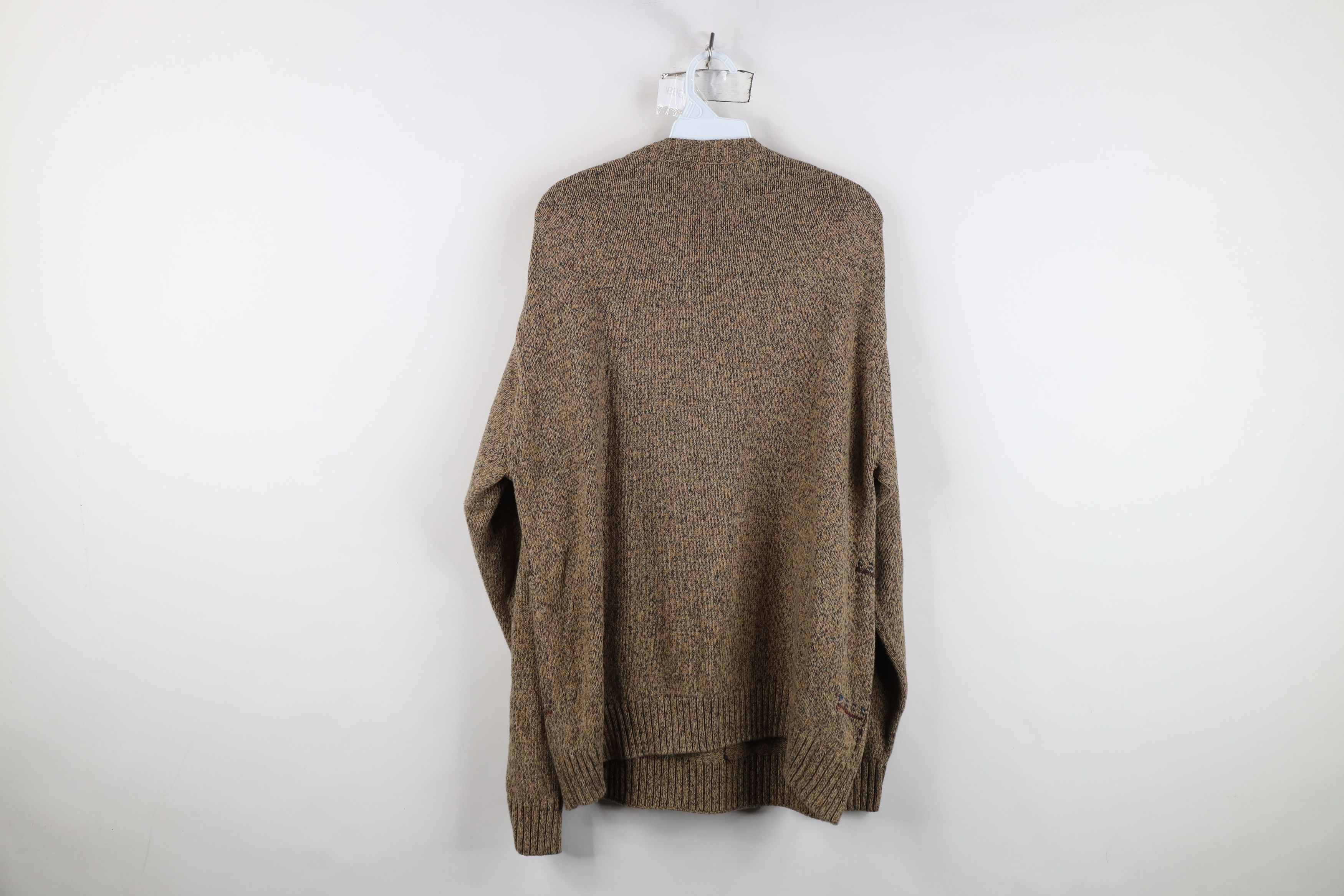 Vintage Vintage 90s Streetwear Checkered Plaid Knit Sweater Brown Size US XL / EU 56 / 4 - 7 Thumbnail