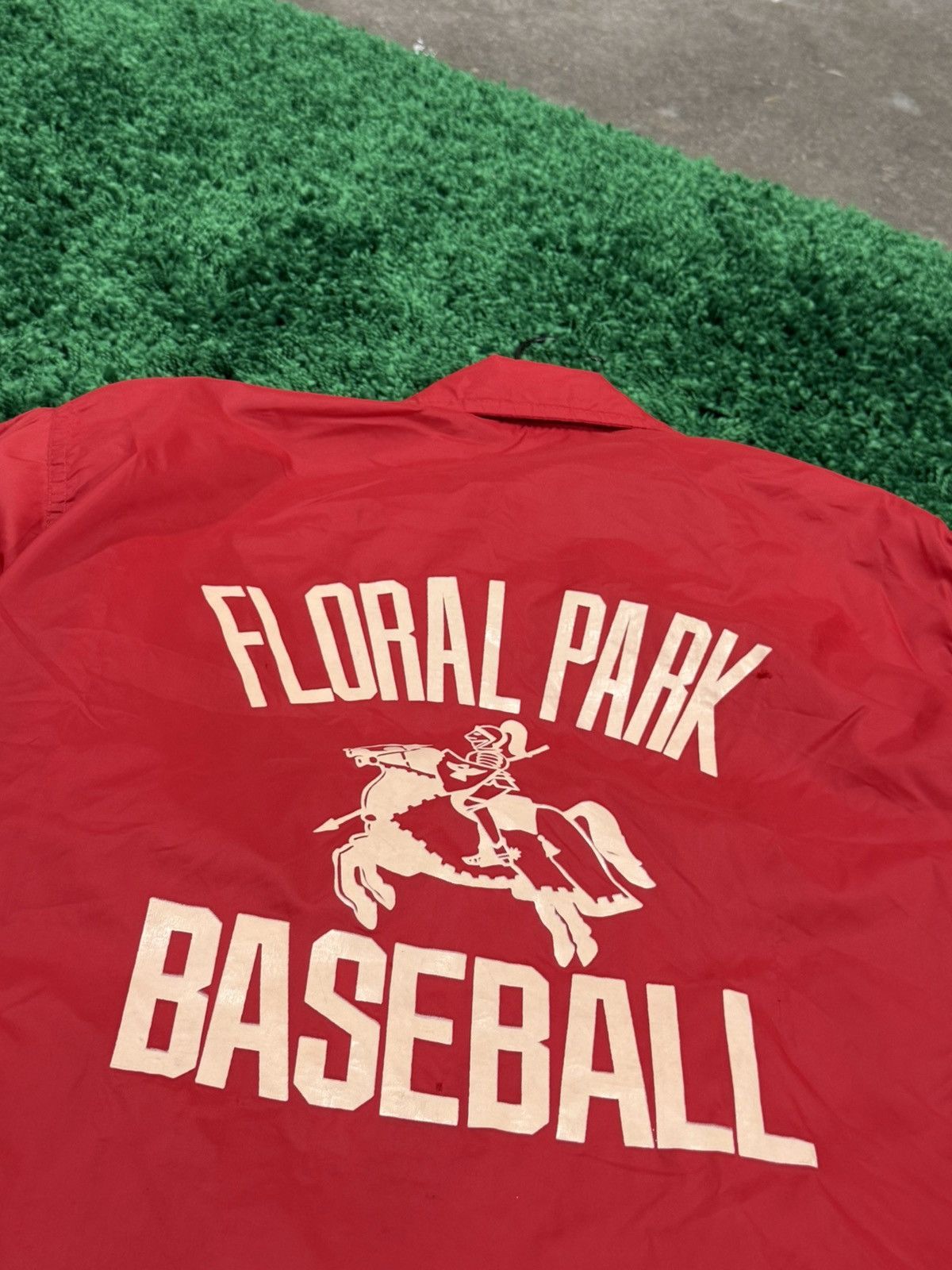 Vintage GRAIL Floral Park Baseball Coach Jacket Red Aime Knight Size US M / EU 48-50 / 2 - 4 Thumbnail