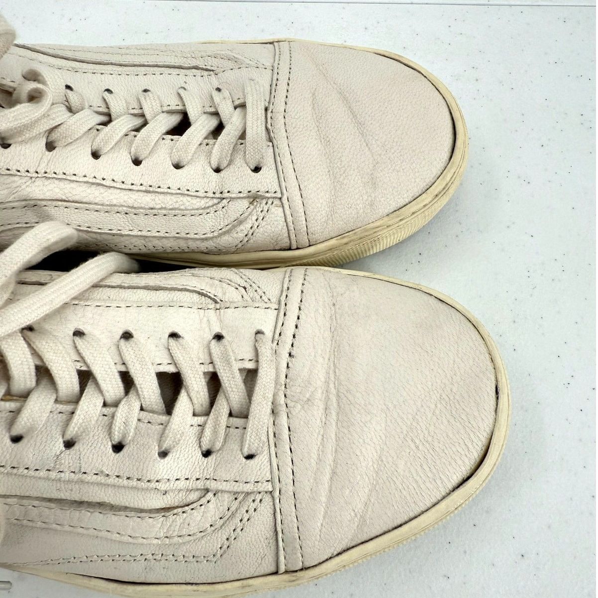 Vans Vans Unisex Old Skool Warm Beige/White Side Stripe Sneakers Size US 9 / EU 42 - 8 Thumbnail