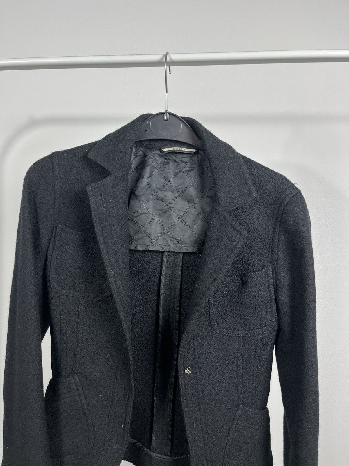 Bally Bally Made in Italy Black Wool Blazer Jacket Size S / US 4 / IT 40 - 3 Thumbnail