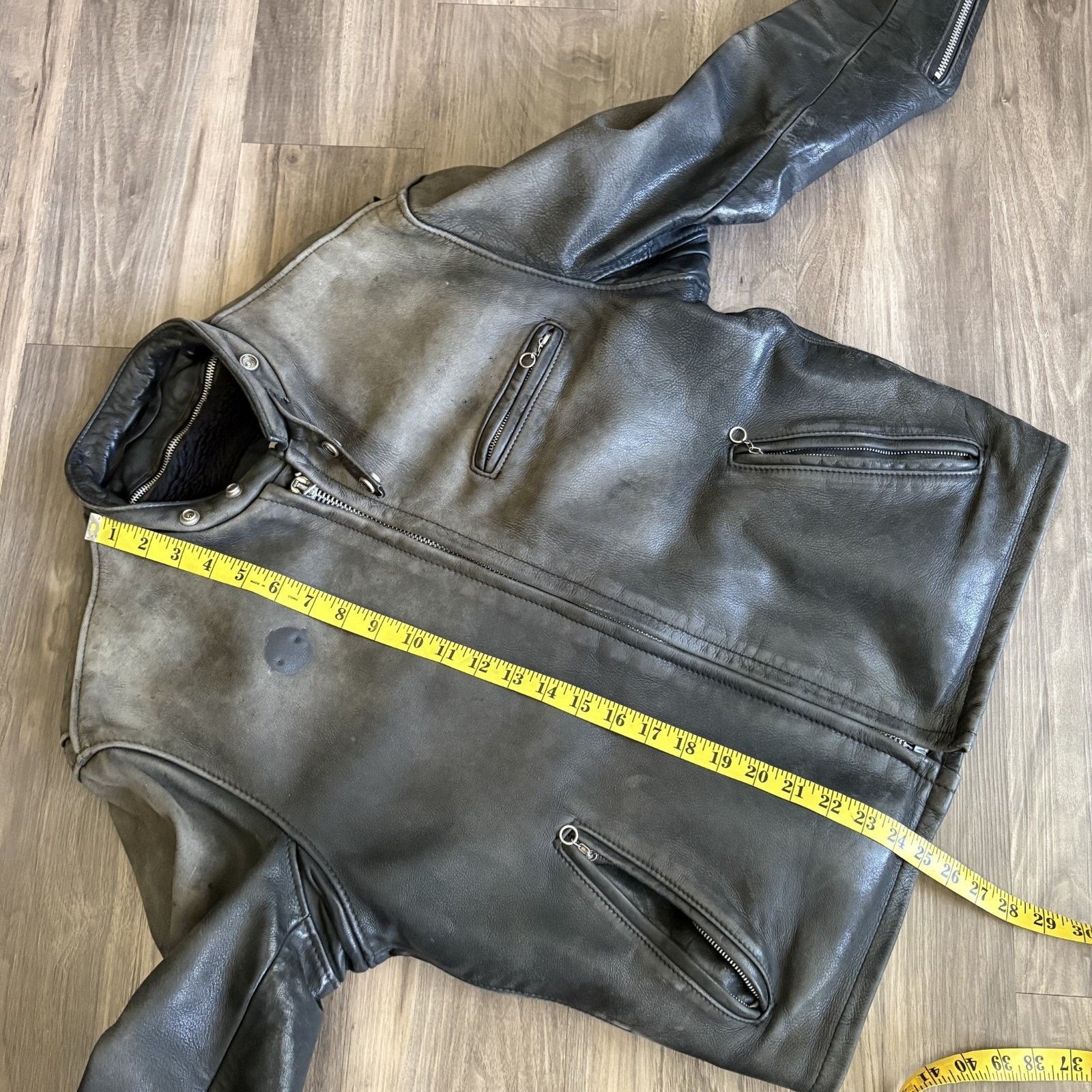 Schott × Vintage Vintage Schott 141 Cowhide Leather Cafe Racer Jacket 42 Size US L / EU 52-54 / 3 - 15 Thumbnail