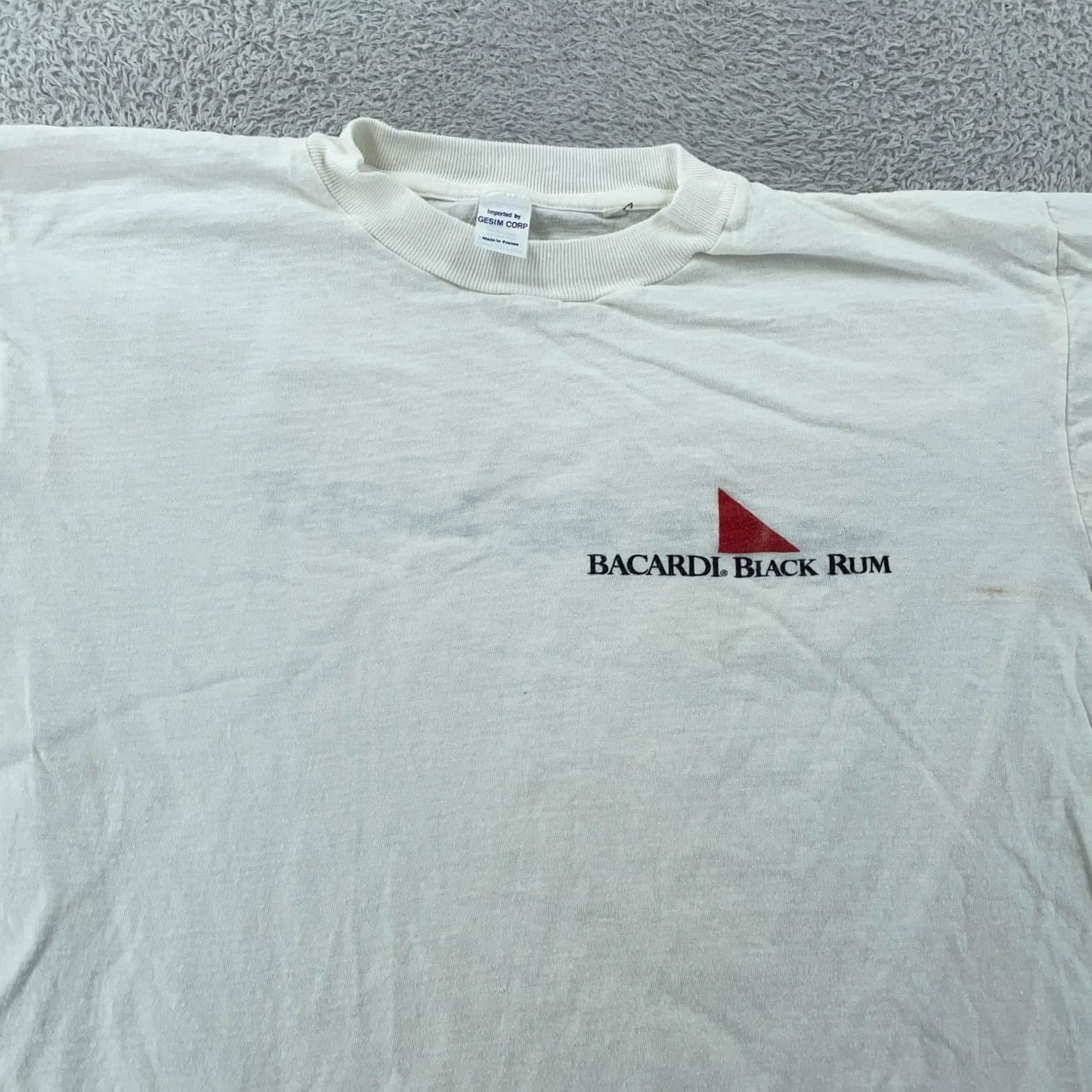 Vintage VINTAGE Bacardi Black Rum Tee Shirt Mens M White Graphic Print Short Sleeve Crew Neck Shirt Mens White 90s Outdoor Size US M / EU 48-50 / 2 - 2 Thumbnail