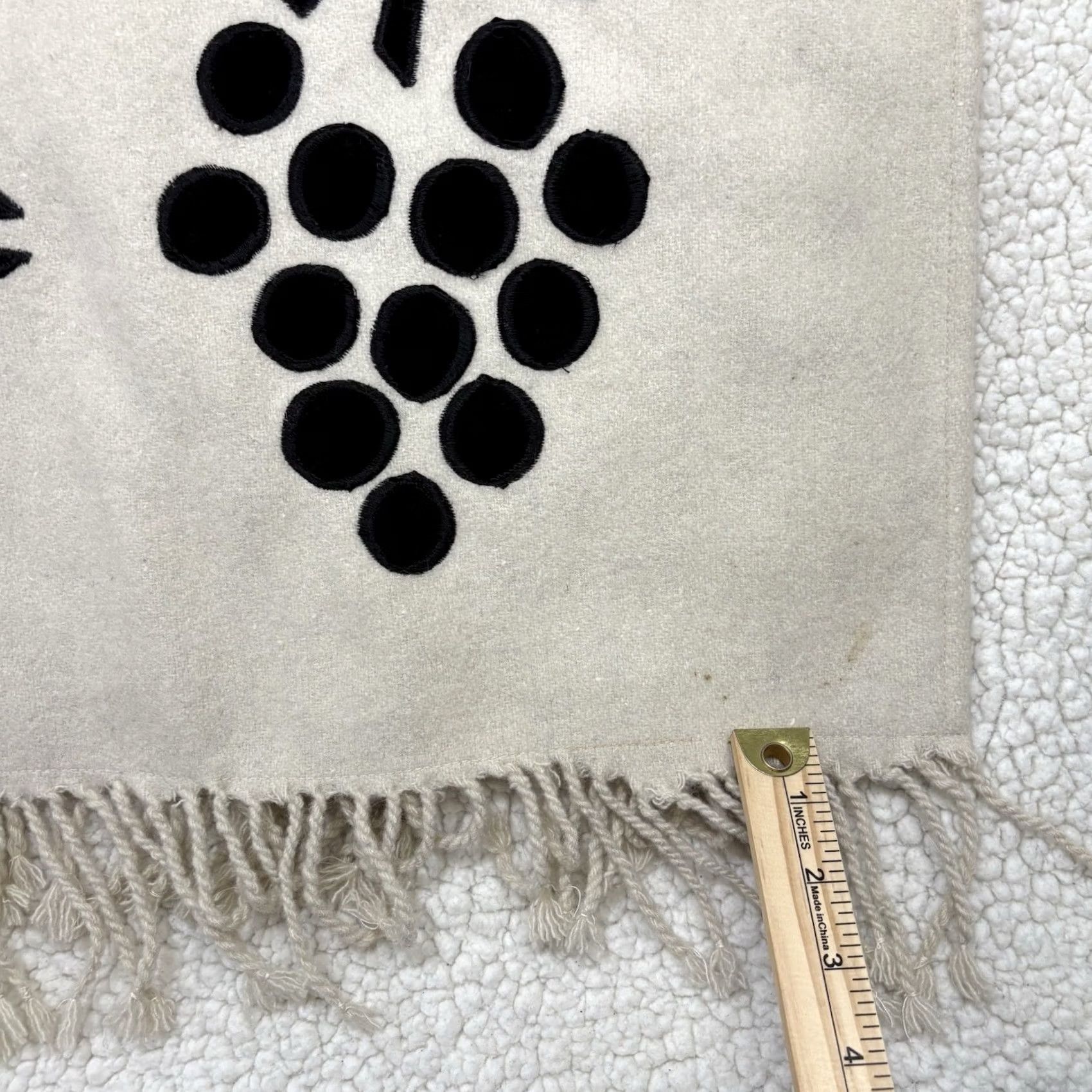 Vintage VINTAGE Anthony Mark Hankins Poncho Cape Cream Black Wool Blend One Size Western Aztec Size ONE SIZE - 6 Thumbnail
