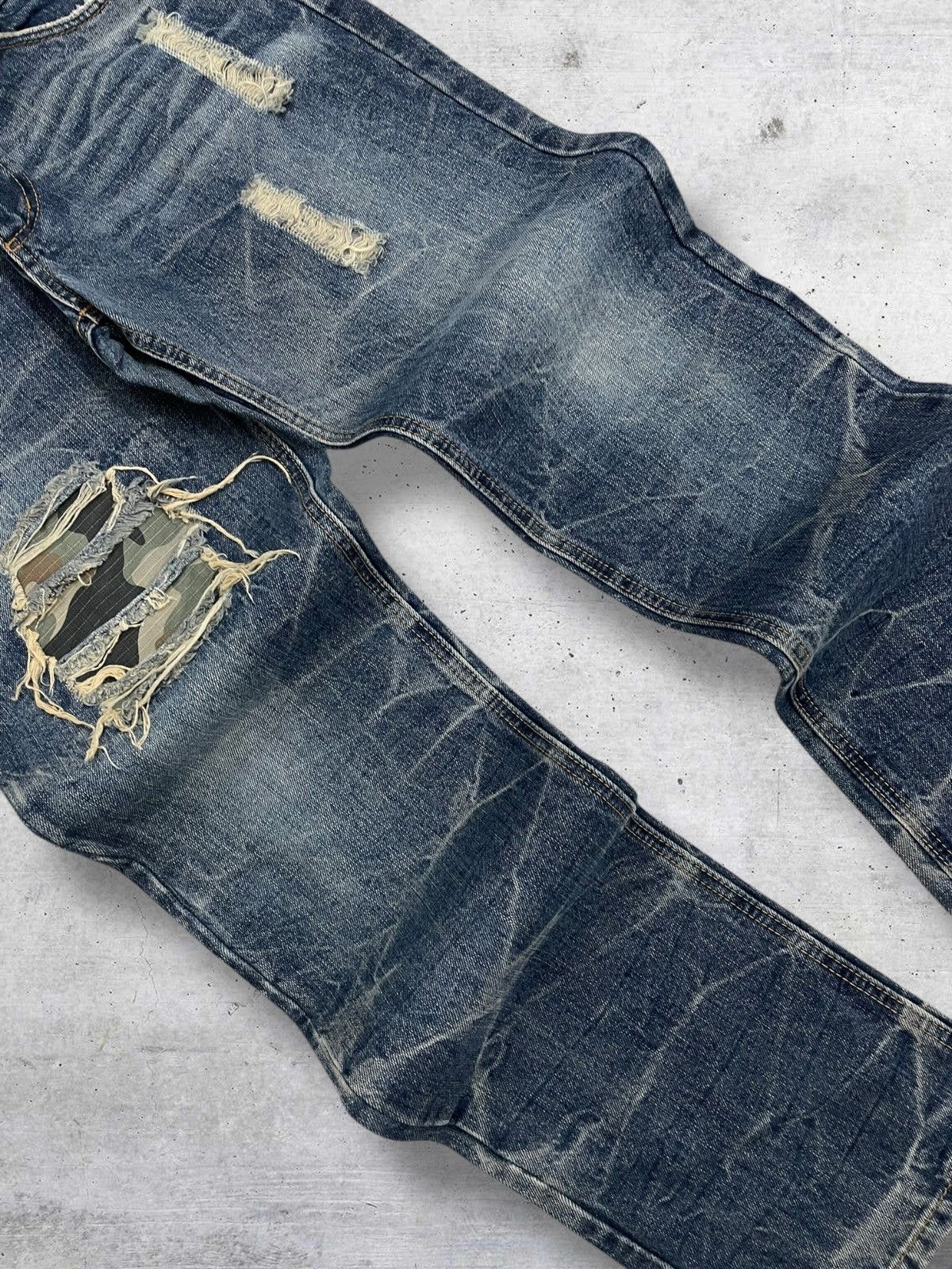Japanese Brand VINTAGE ATTACHTMENT 90S JAPAN DOUBLE WAIST ARMY RIPPED DENIM Size US 30 / EU 46 - 6 Thumbnail