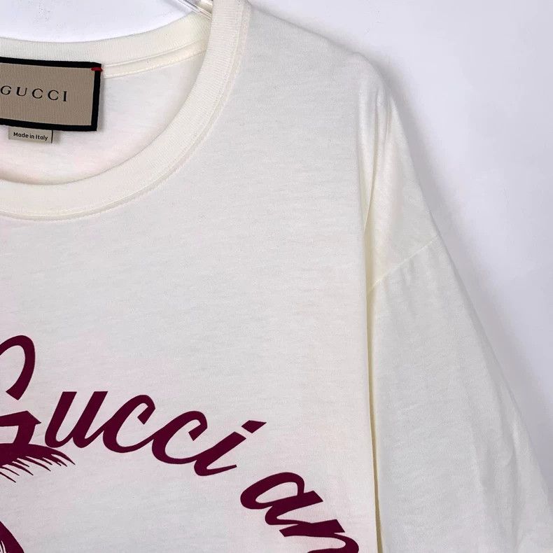 Gucci Gucci Logo coconut tree print round-neck beige cotton short Size US M / EU 48-50 / 2 - 3 Thumbnail