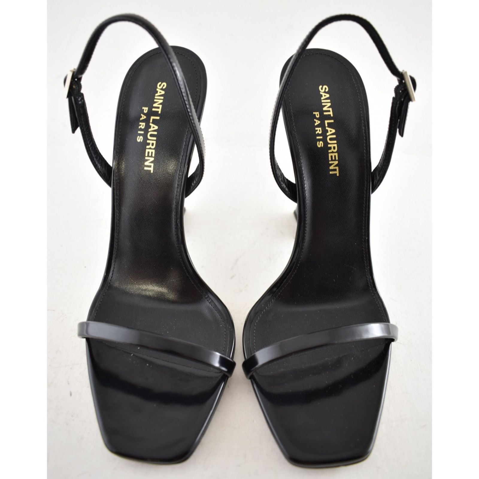 Yves Saint Laurent Saint Laurent Opyum 110 Black Leather YSL Logo Heel Size US 10.5 / IT 40.5 - 7 Thumbnail