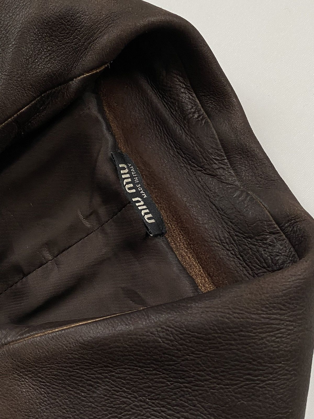 Miu Miu 🔥Archive Miu Miu FW2006 Hand Dyed Leather Trench Coat Brown Size M / US 6-8 / IT 42-44 - 18 Thumbnail