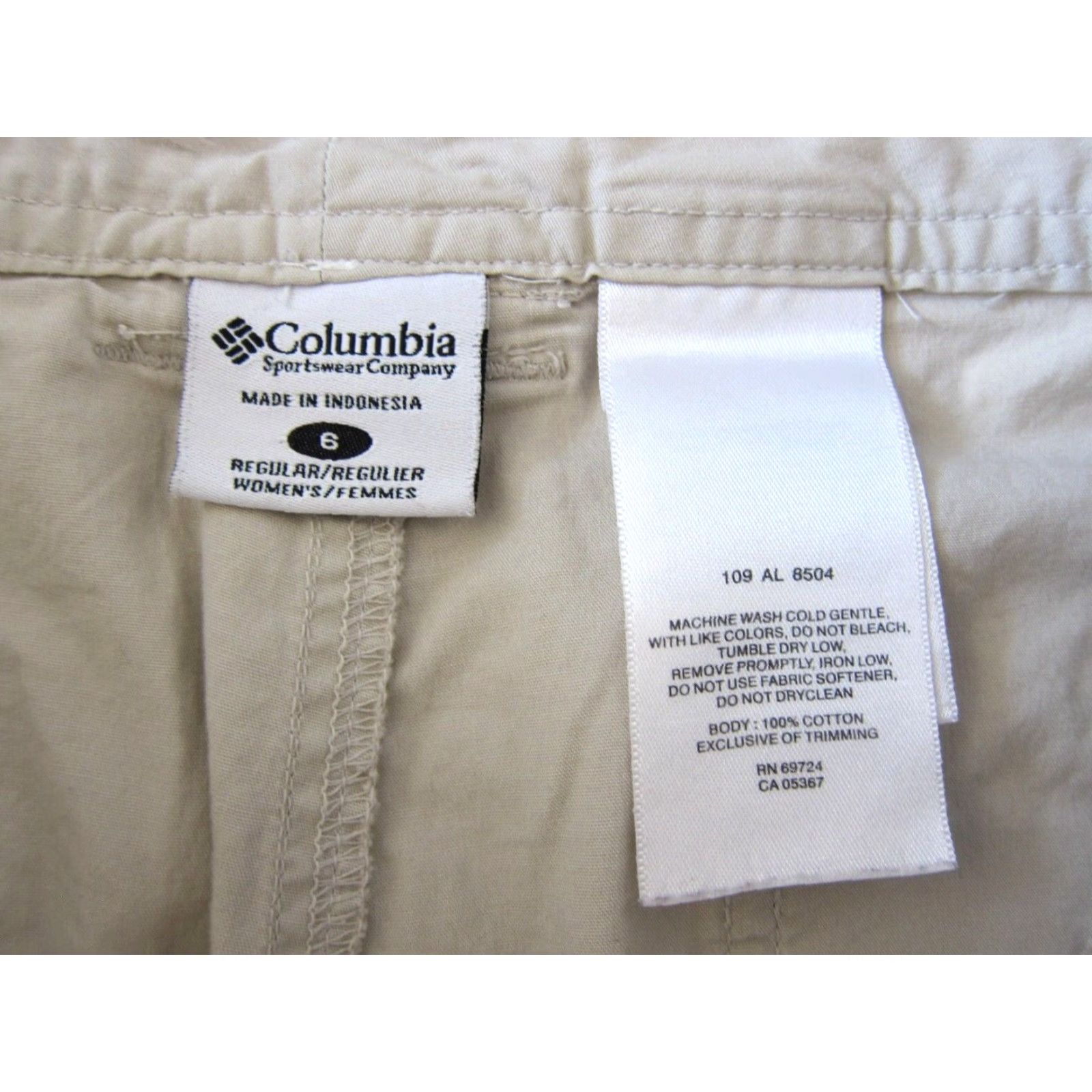 Vintage Columbia Women Pants Cargo Chino Pocket 100% Cotton Brown Beige 6 Size 28" / US 6 / IT 42 - 4 Thumbnail