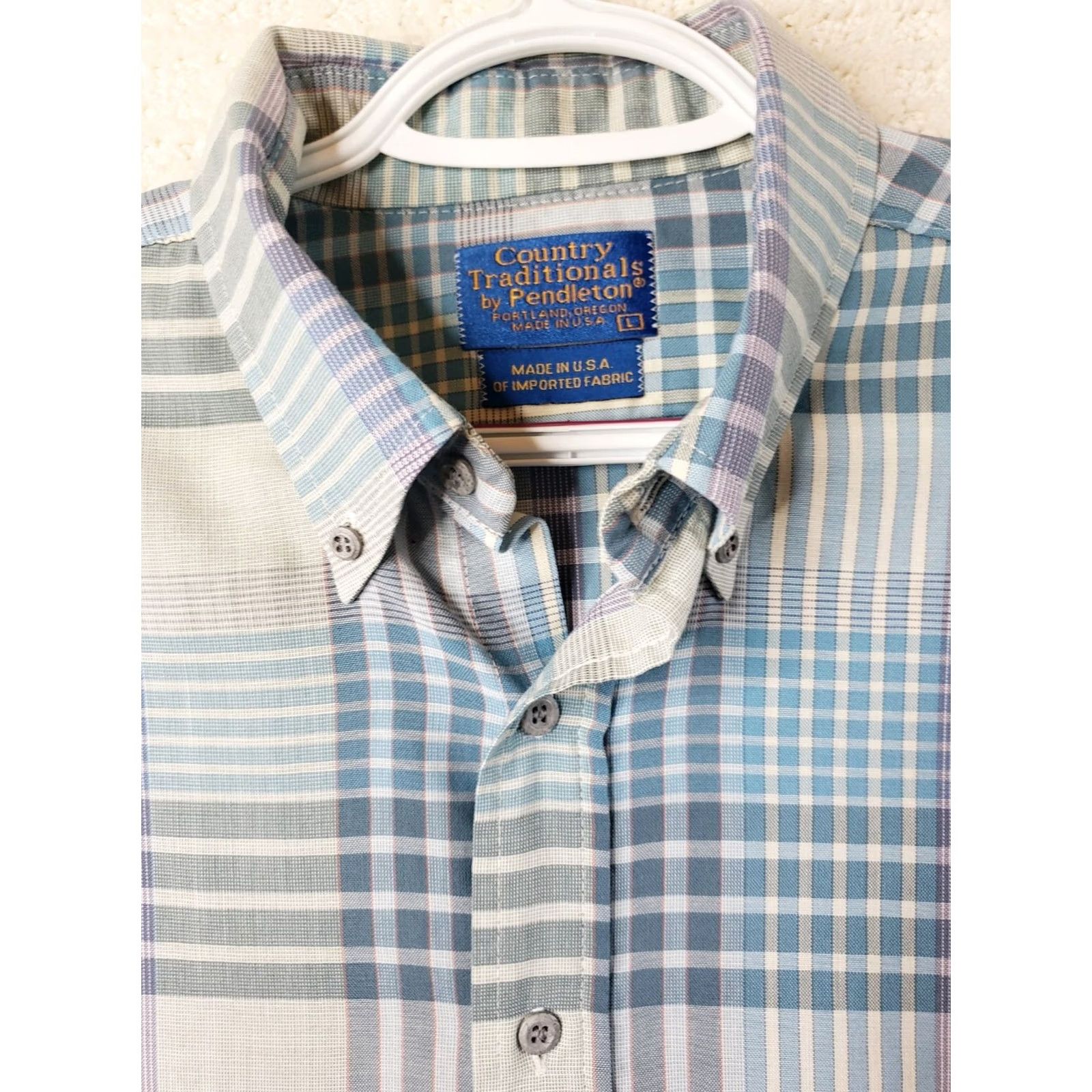 Pendleton Pendleton Men's Shirt L Short Sleeve Plaid Button Down Multicolor Casual Cotton Regular Fit Size US 33 - 3 Thumbnail