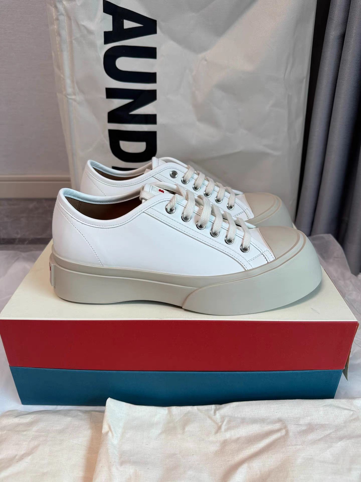 Marni Marni Pablo New White Lace-up Platform Sneakers K6 Size US 9 / IT 39 - 1 Thumbnail