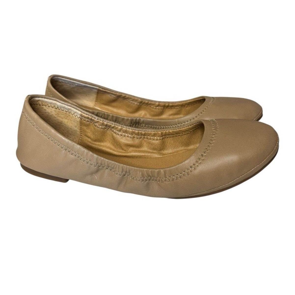 Lucky Brand Lucky Brand NEW Emmie Women's Beige Tan Leather Ballet Flats Size US 7 / IT 37 - 3 Thumbnail