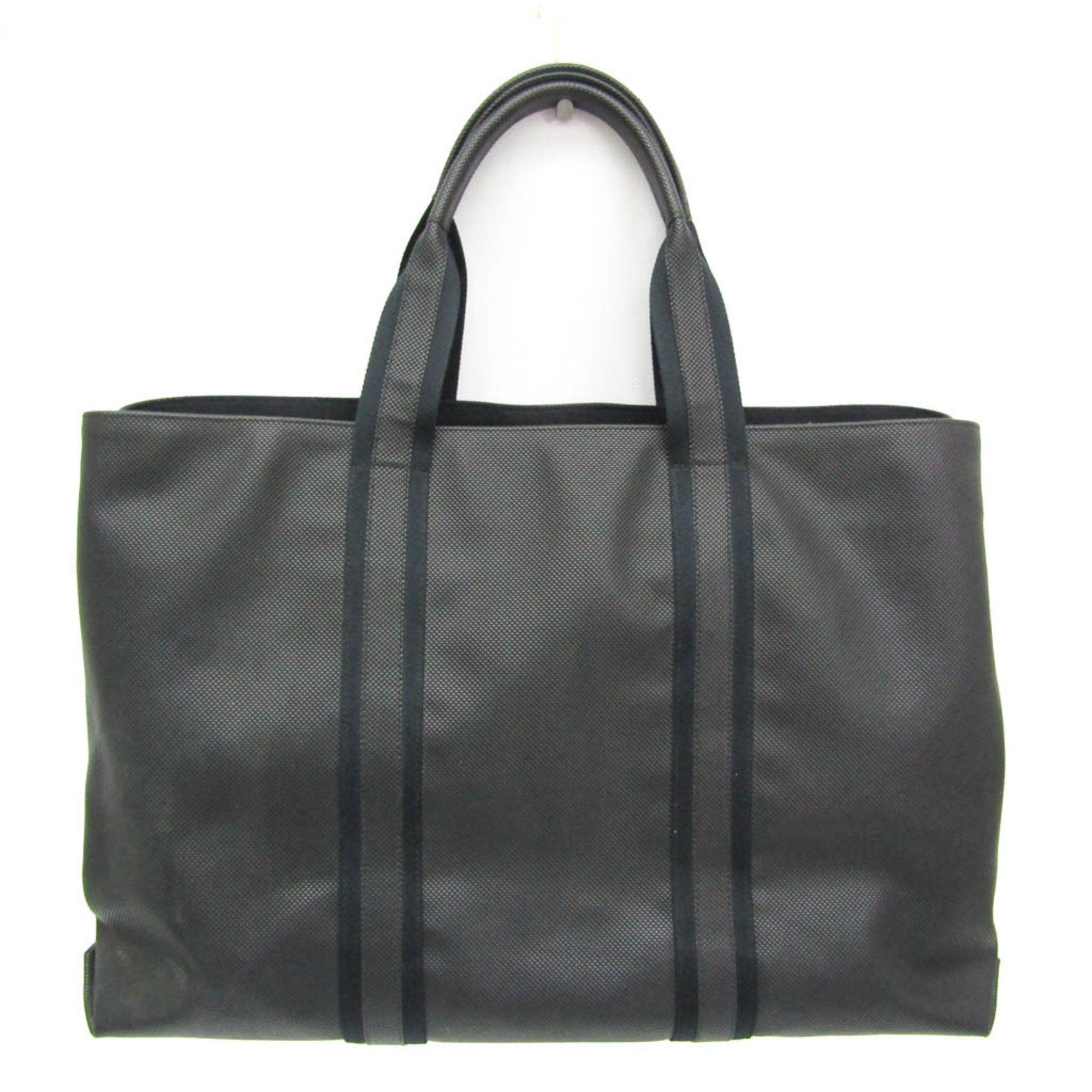 Bottega Veneta Marco Polo 130977 Men's PVC,Canvas Tote Bag Black